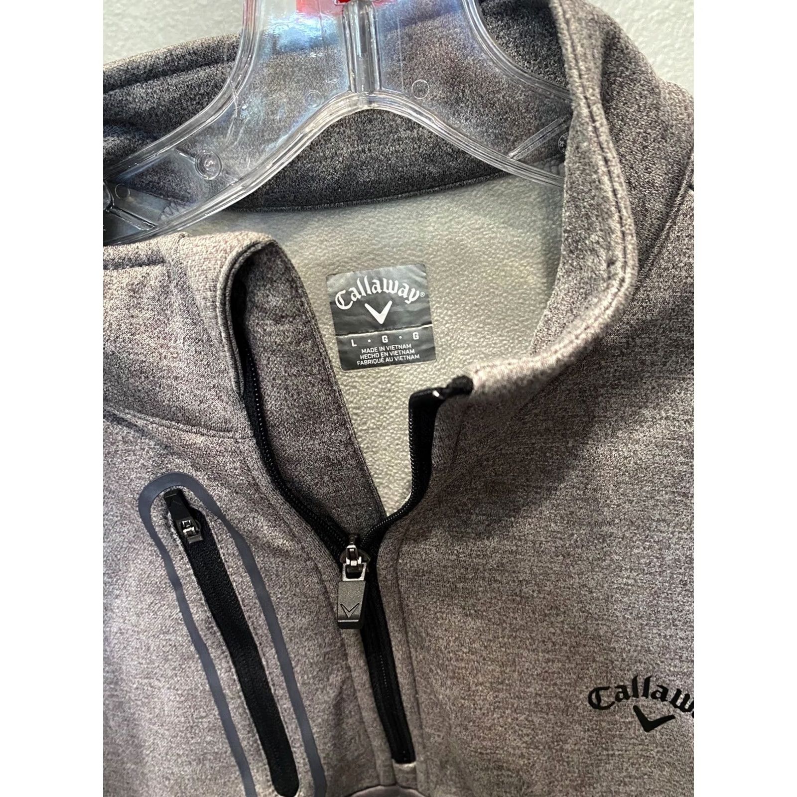 Callaway Callaway Golf Gray On Gray Zippered Fleece SWEATER Large L Mens Size US L / EU 52-54 / 3 - 4 Thumbnail