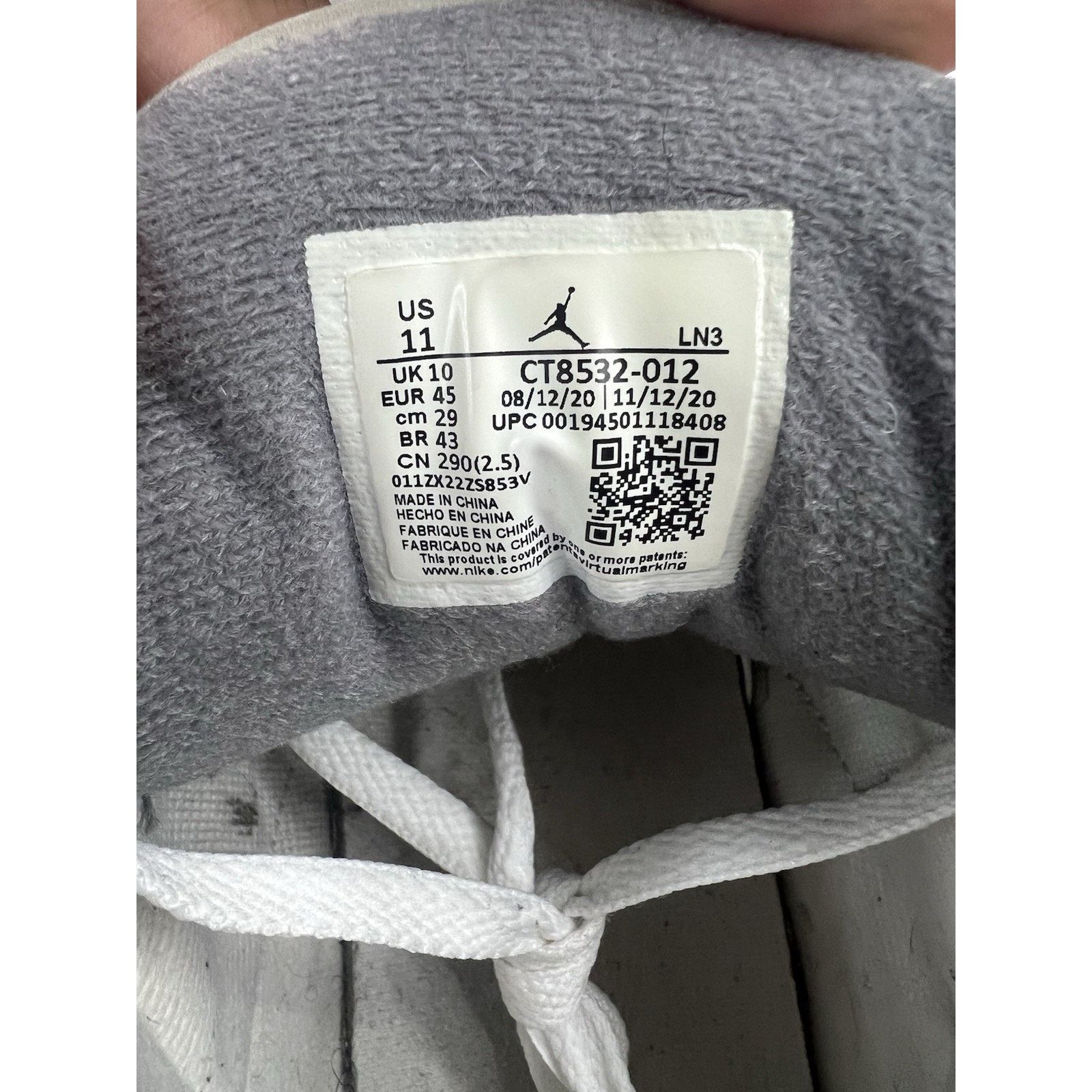 Jordan Brand Air Jordan 3 Retro Cool Grey (2021) Size 11 (CT8532-012) Size US 11 / EU 44 - 7 Thumbnail