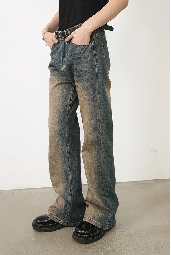 VIBE Hayama x ishi Men's washed distressed straight bootcut jeans Size US 32 / EU 48 - 3 Thumbnail