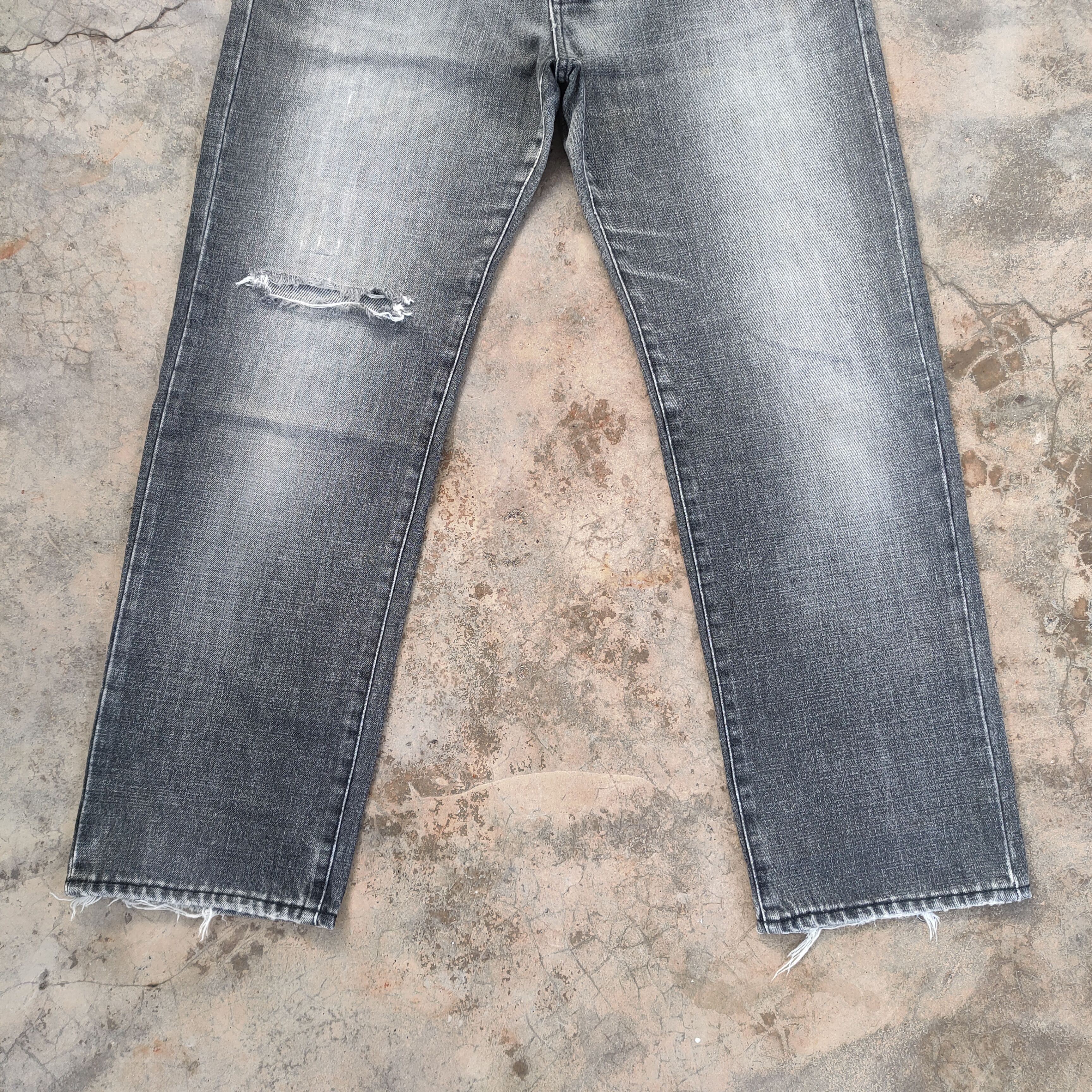 Japanese Brand #JAPANESE VINTAGE BLACK FADED RIPPED JEANS DENIM PANTS Size US 34 / EU 50 - 5 Thumbnail