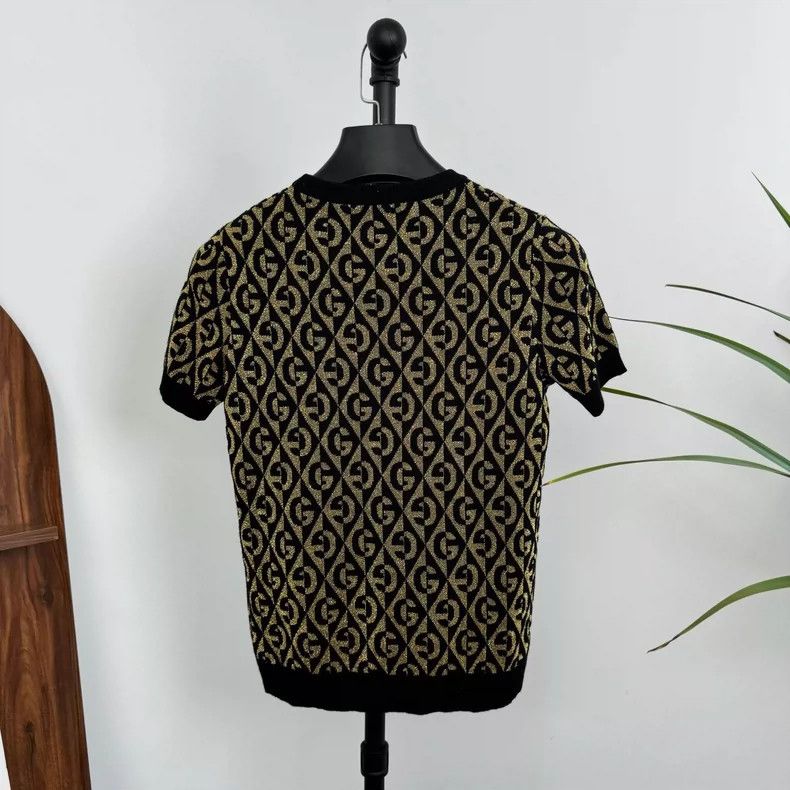 Gucci Gucci Black gold old flower knitted logo full print short s Size US XS / EU 42 / 0 - 2 Thumbnail