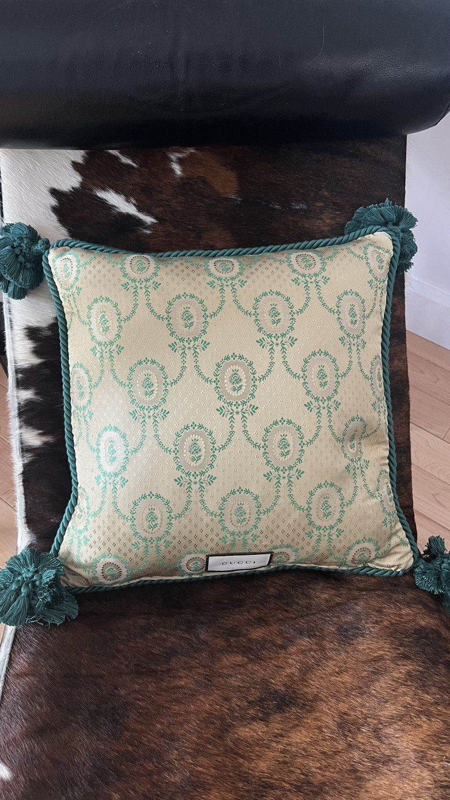 Gucci green Velvet King Snake pillow