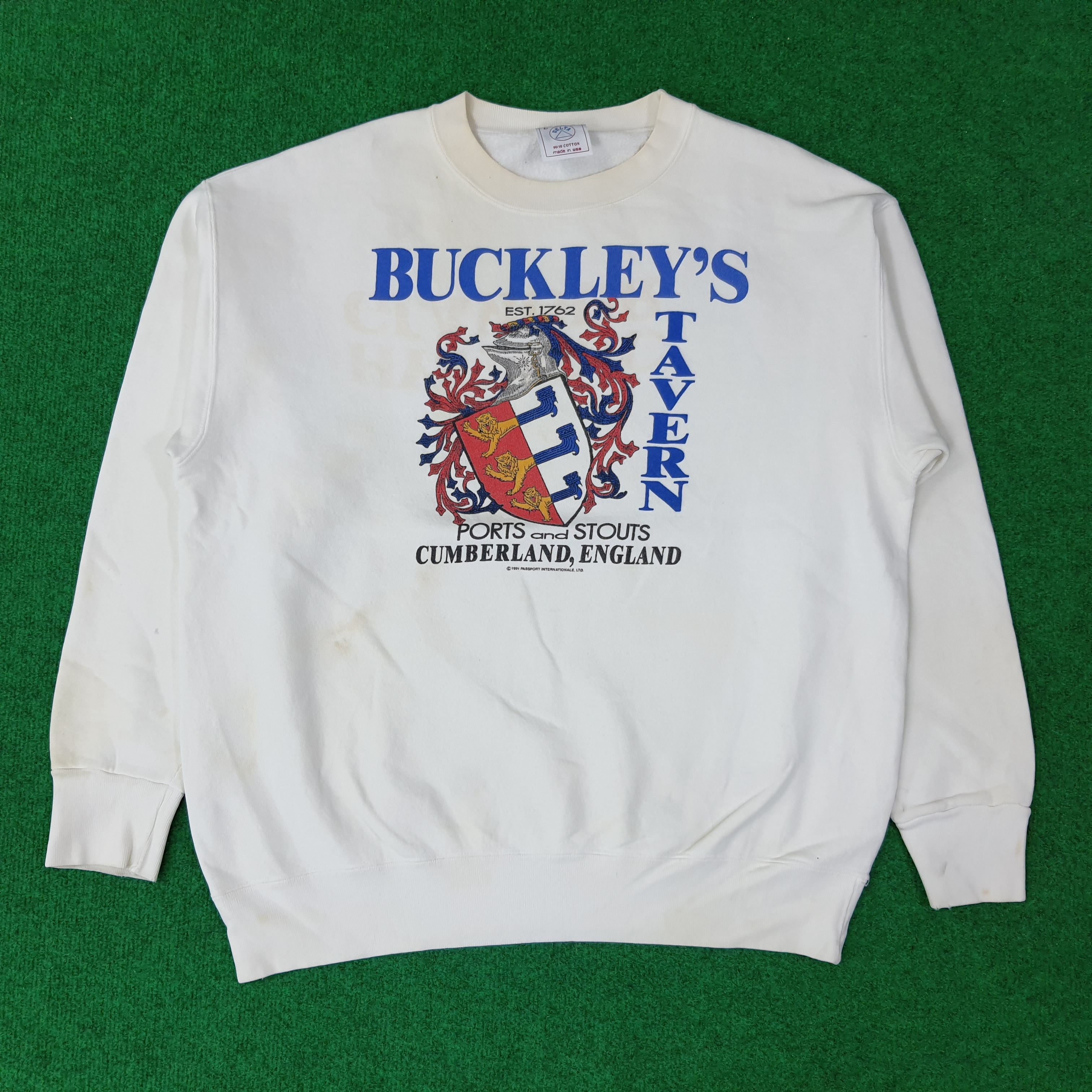 Delta Vintage American Buckley's Tavern Art Sweatshirt C225N13 Size US L / EU 52-54 / 3 - 1 Thumbnail