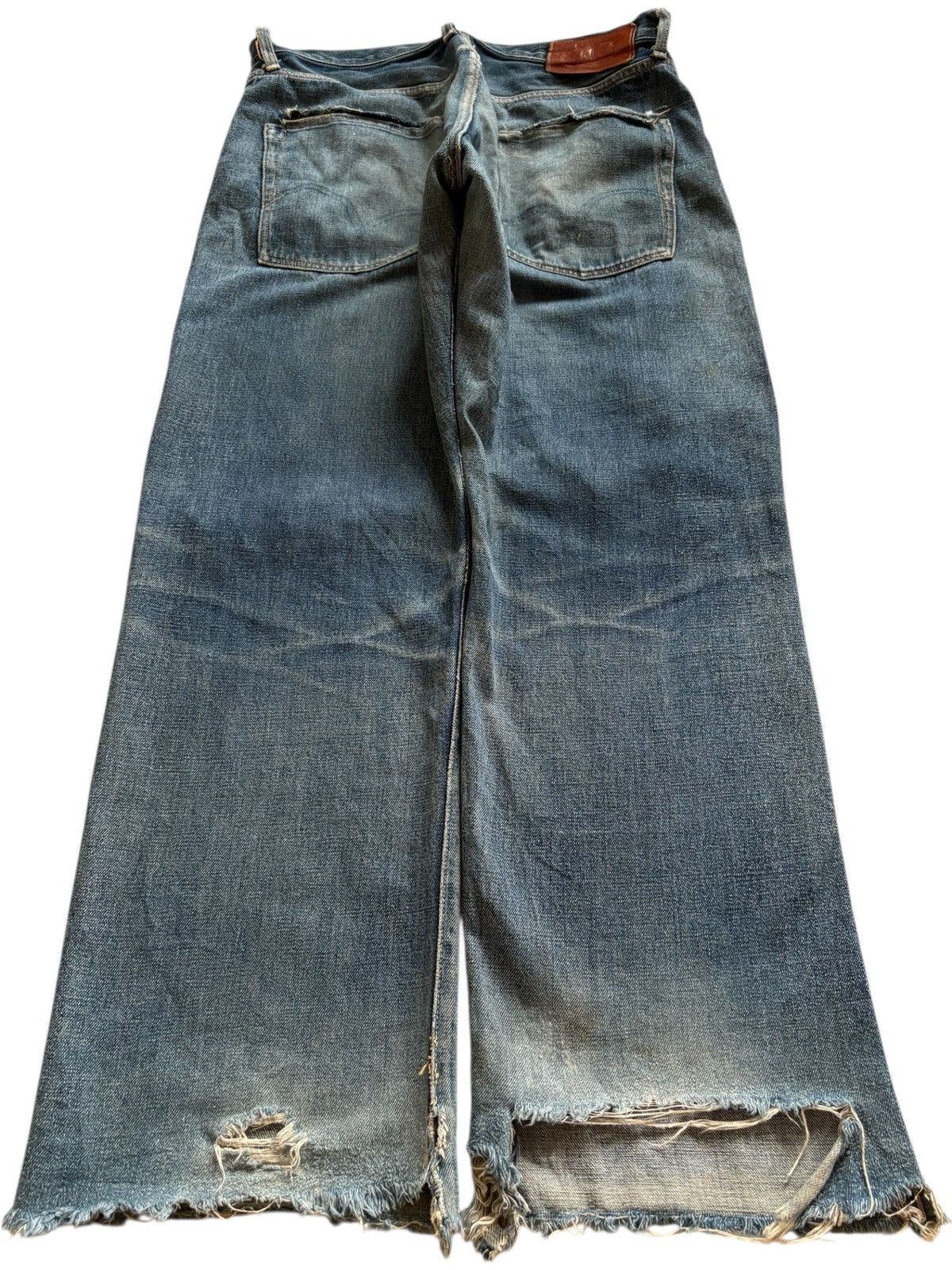 Japanese Brand Vintage Japanese Brand Selvedge Mud Wash Distress Baggy Jean Size US 33 - 2 Thumbnail