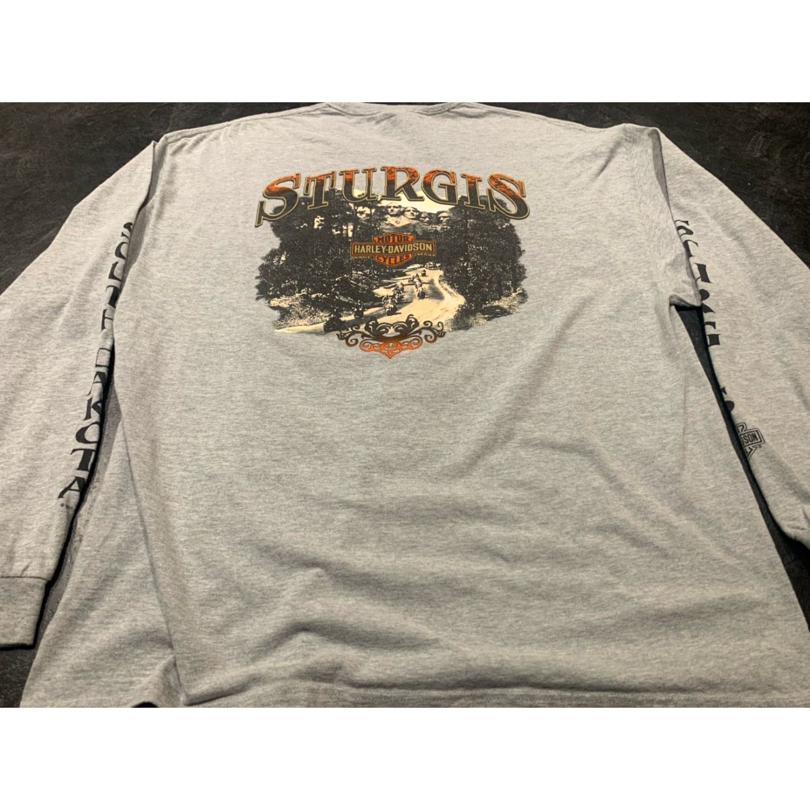 Harley Davidson Harley-Davidson T-Shirt Men 2XL Long Sleeve Gray Double-Sided Biker Motorcycle Rally Size US XXL / EU 58 / 5 - 2 Thumbnail