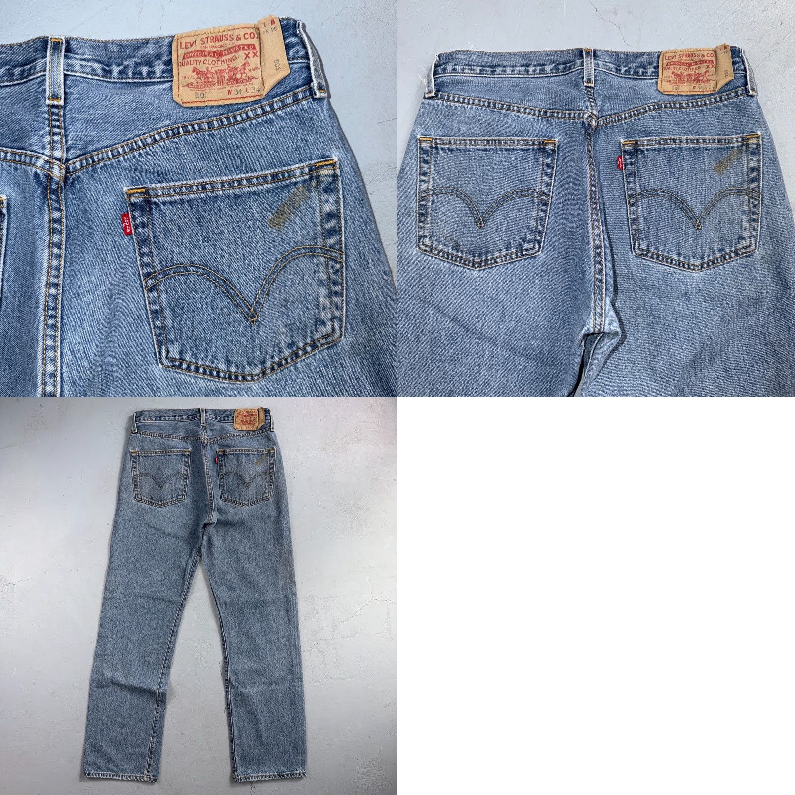 Levi's VINTAGE Levi's 501 Jeans Leg Straight 34x34 Blue Light Wash Denim Men Size US 34 / EU 50 - 10 Thumbnail
