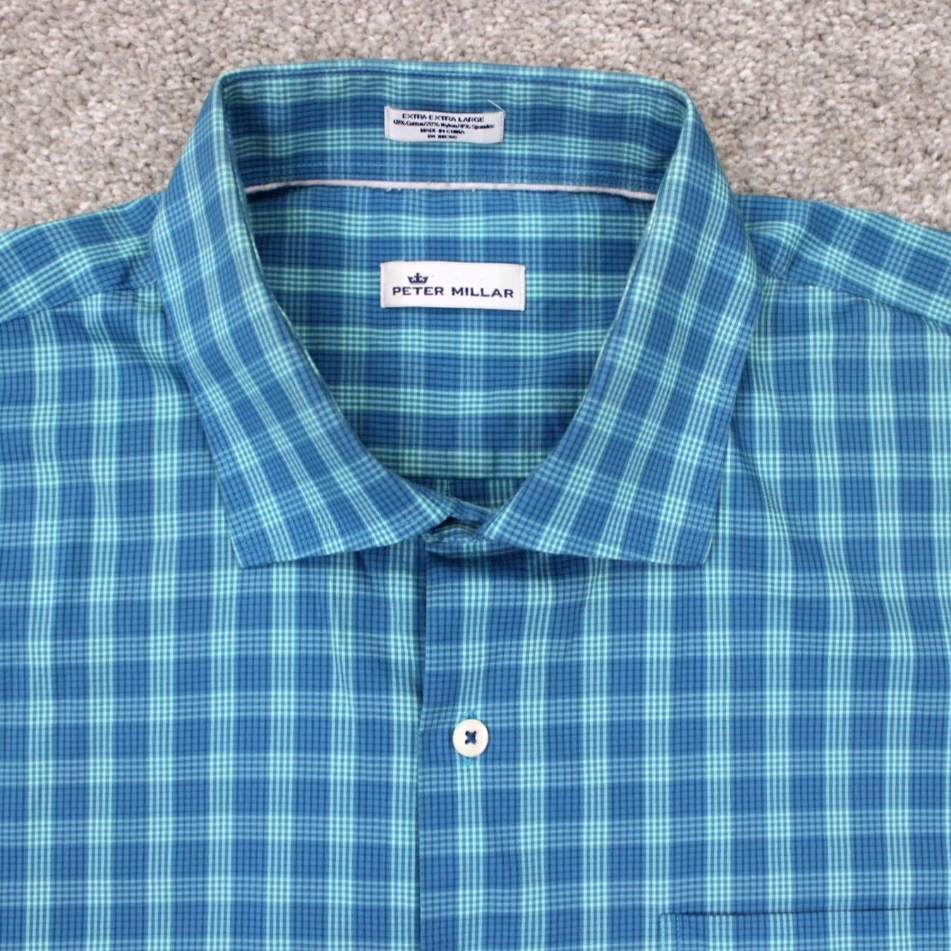 Peter Millar Peter Millar Crown Shirt Mens 2XL Blue/Green Cotton/Nylon Stretch L/S Button-Up Plaid Casual Formal Workwear Sports 2XL Mens Shirt Size US XXL / EU 58 / 5 - 6 Thumbnail