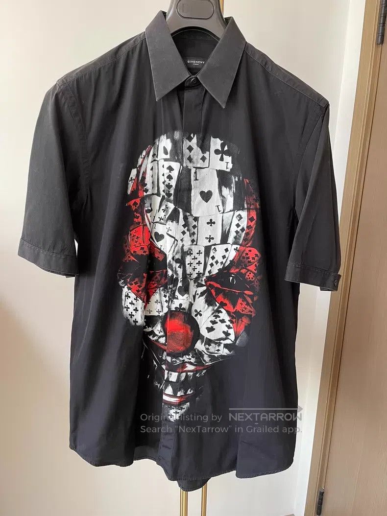 Givenchy Givenchy Size 39 Black Short Sleeve Shirt with Clown Motif Size US L / EU 52-54 / 3 - 1 Thumbnail