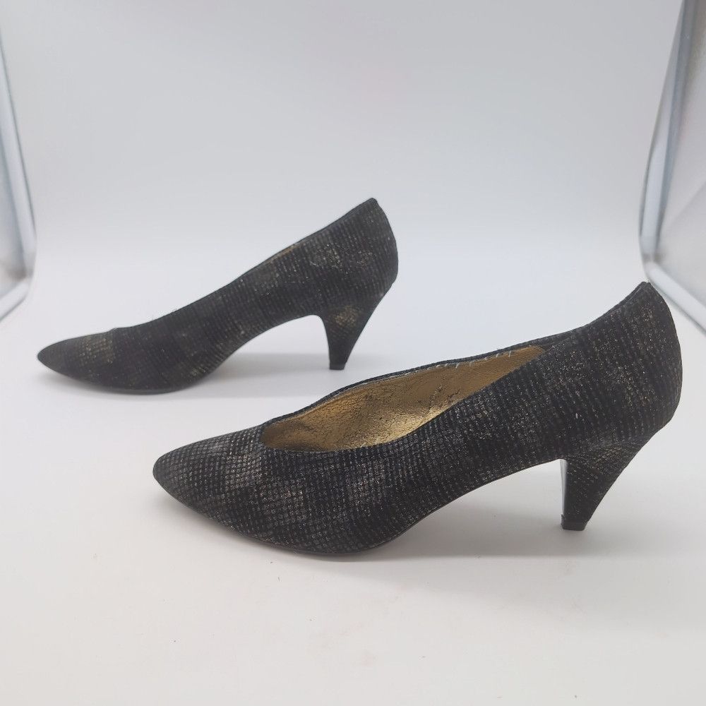 Other Vintage Nina Sz 10 Black Sparkle Women's Heels Size US 10 / IT 40 - 5 Thumbnail