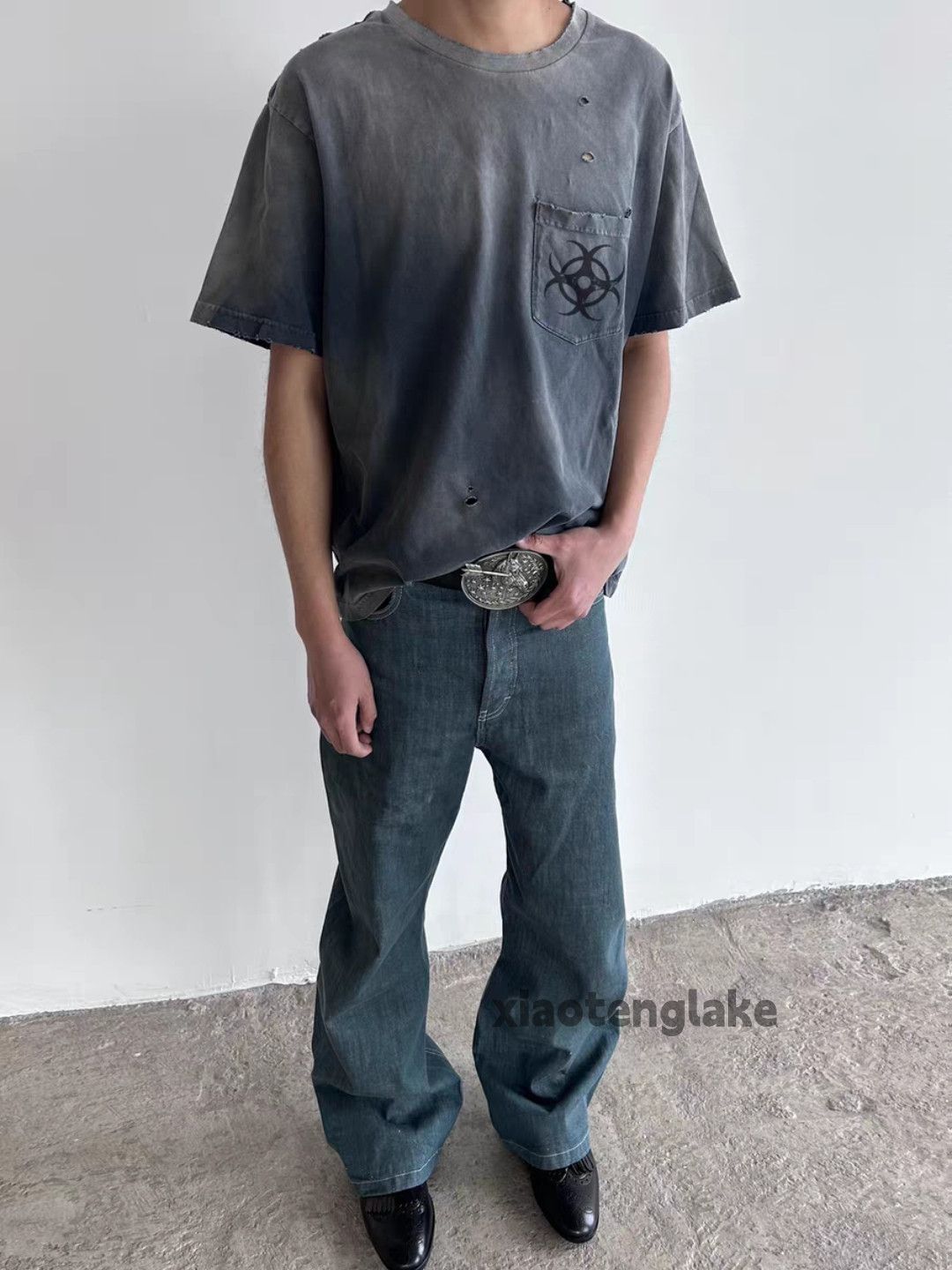Jean ltx vintage denim wide Leg flared hiphop y2k jeans Size US 34 / EU 50 - 4 Thumbnail