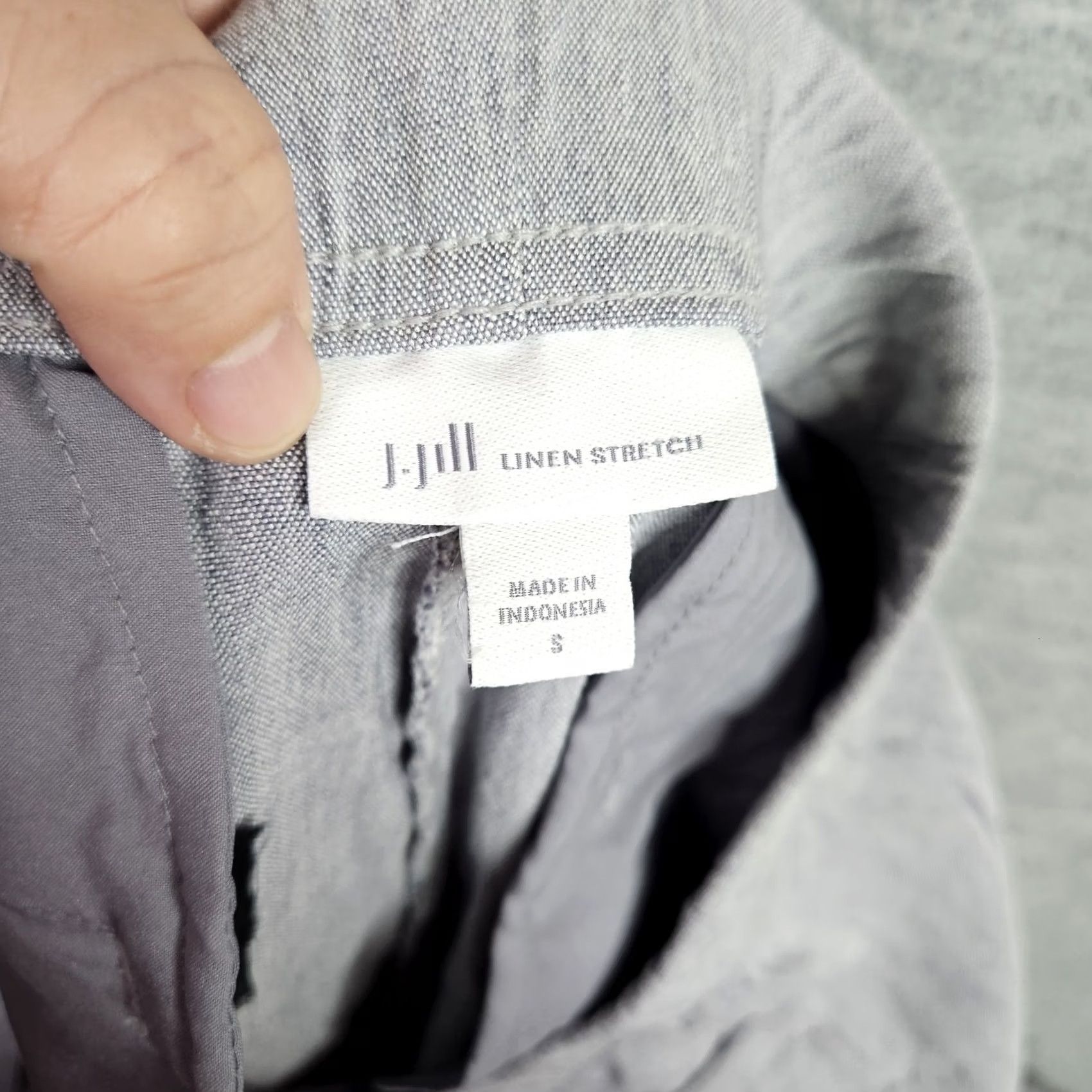 J. Jill J.Jill Womens Linen Stretch Pants Small Gray Lightweight Casual Everyday Regular Rise Buttoned Front Pants Mens Women Girls Unisex Size 28" / US 6 / IT 42 - 6 Thumbnail