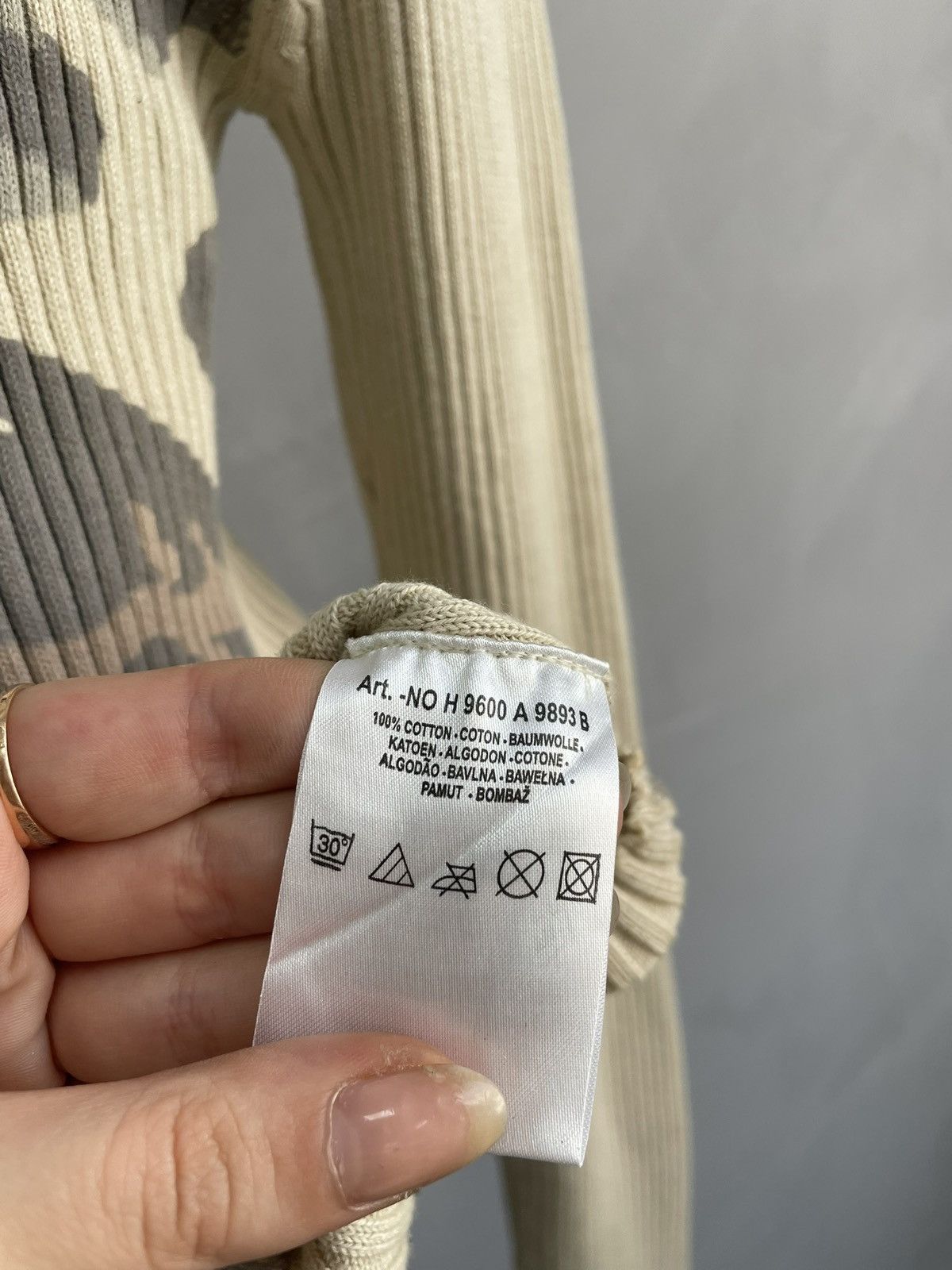 Japanese Brand Diesel style camo Beige Ribbed avant garde Sweater y2k Size US XL / EU 56 / 4 - 9 Thumbnail