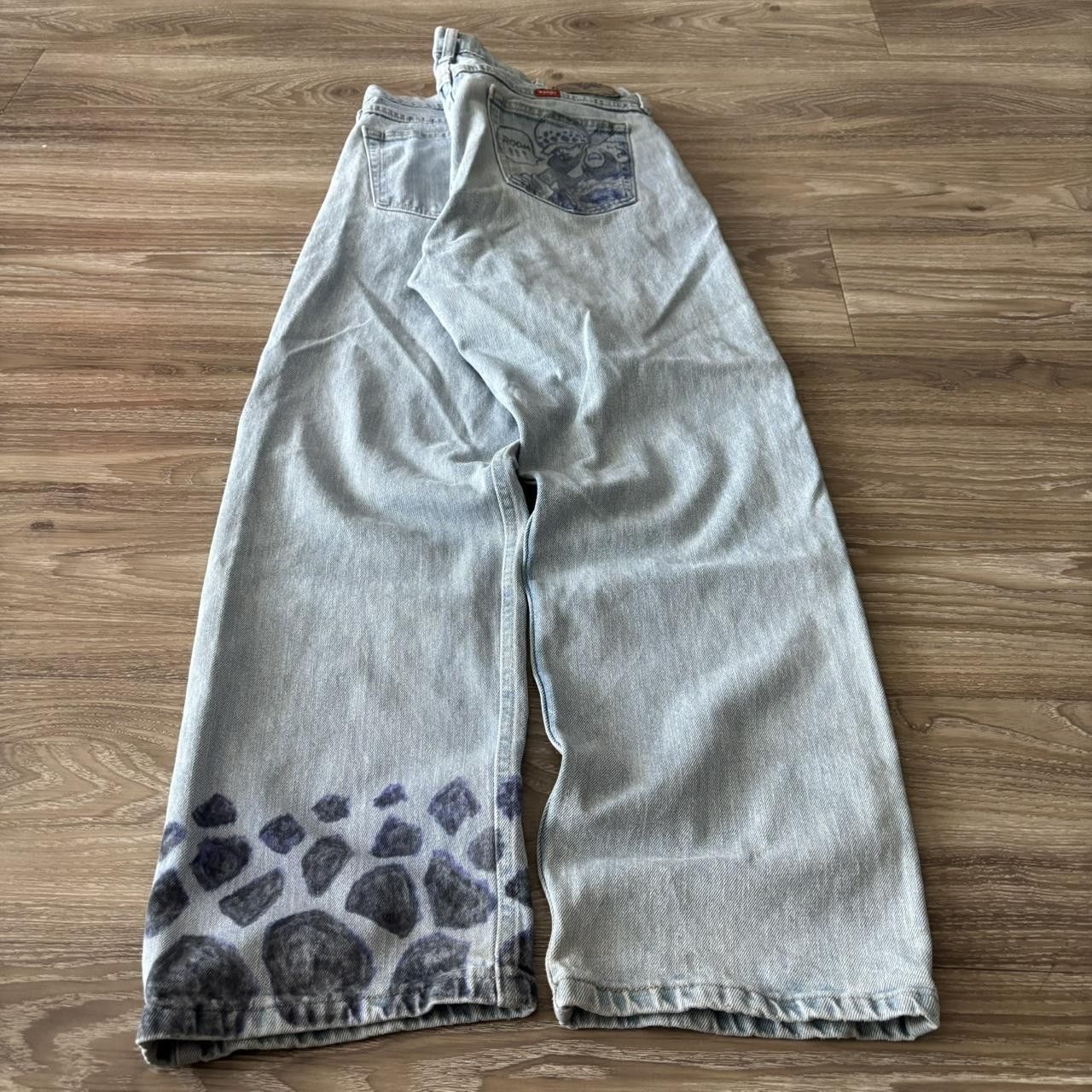 Japanese Brand Crazy Vintage Y2K/2000s Light Wash Custom Denim Jeans! 34x30 Size US 34 / EU 50 - 4 Thumbnail