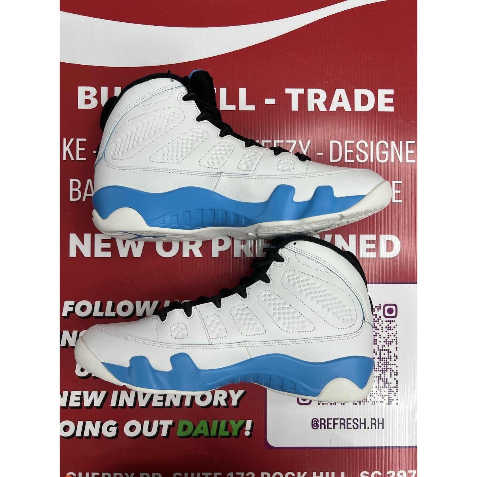 Jordan Brand Air Jordan 9 Retro Powder Blue (2024) Size 12 (FQ8992-101) Size US 12 / EU 45 - 4 Thumbnail
