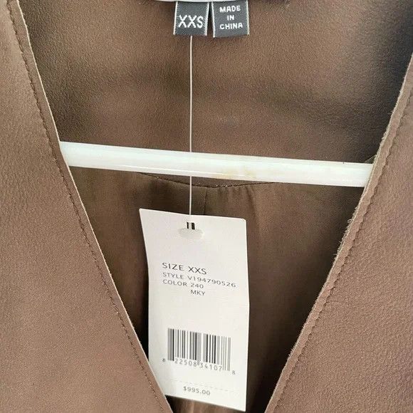 Vince Vince Brown Leather Jacket with Minimalist Design Size XXS / US 00 / IT 34 - 3 Thumbnail