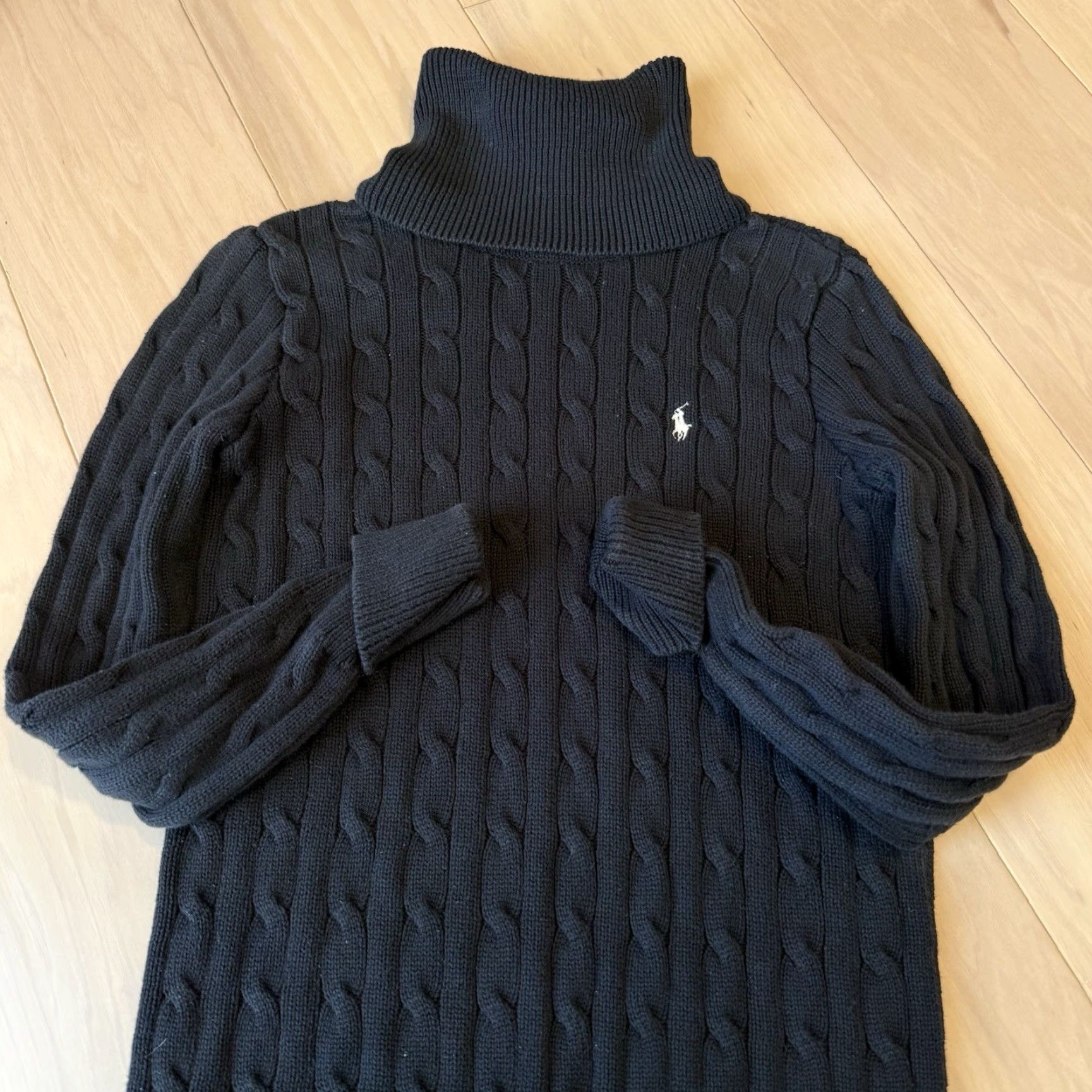 Polo Ralph Lauren Ralph Lauren Sport Cable Knit Sweater Women's S Black Turtle Neck New York Shirt Pullover Knit Cardigan All Seasons Fall Winter 2K? Size S / US 4 / IT 40 - 5 Thumbnail