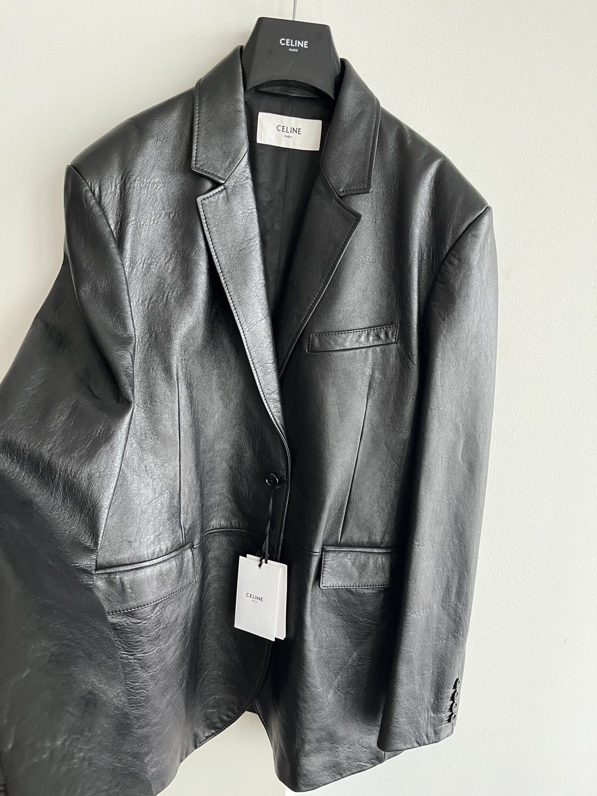 Celine × Hedi Slimane $6k Value Celine Paris Leather Blazer by Hedi Slimane Size 54R - 12 Thumbnail