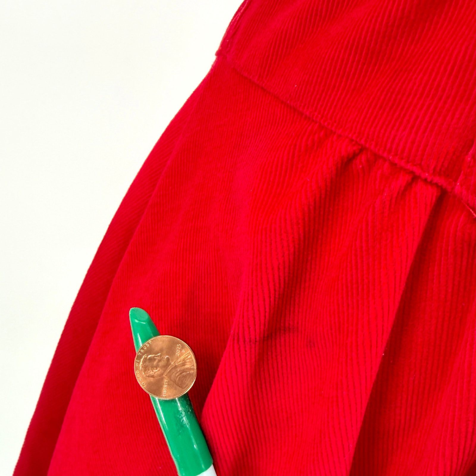 Vintage Vintage 80s Red Corduroy Sweetheart Bodice Dress Size S / US 4 / IT 40 - 8 Thumbnail