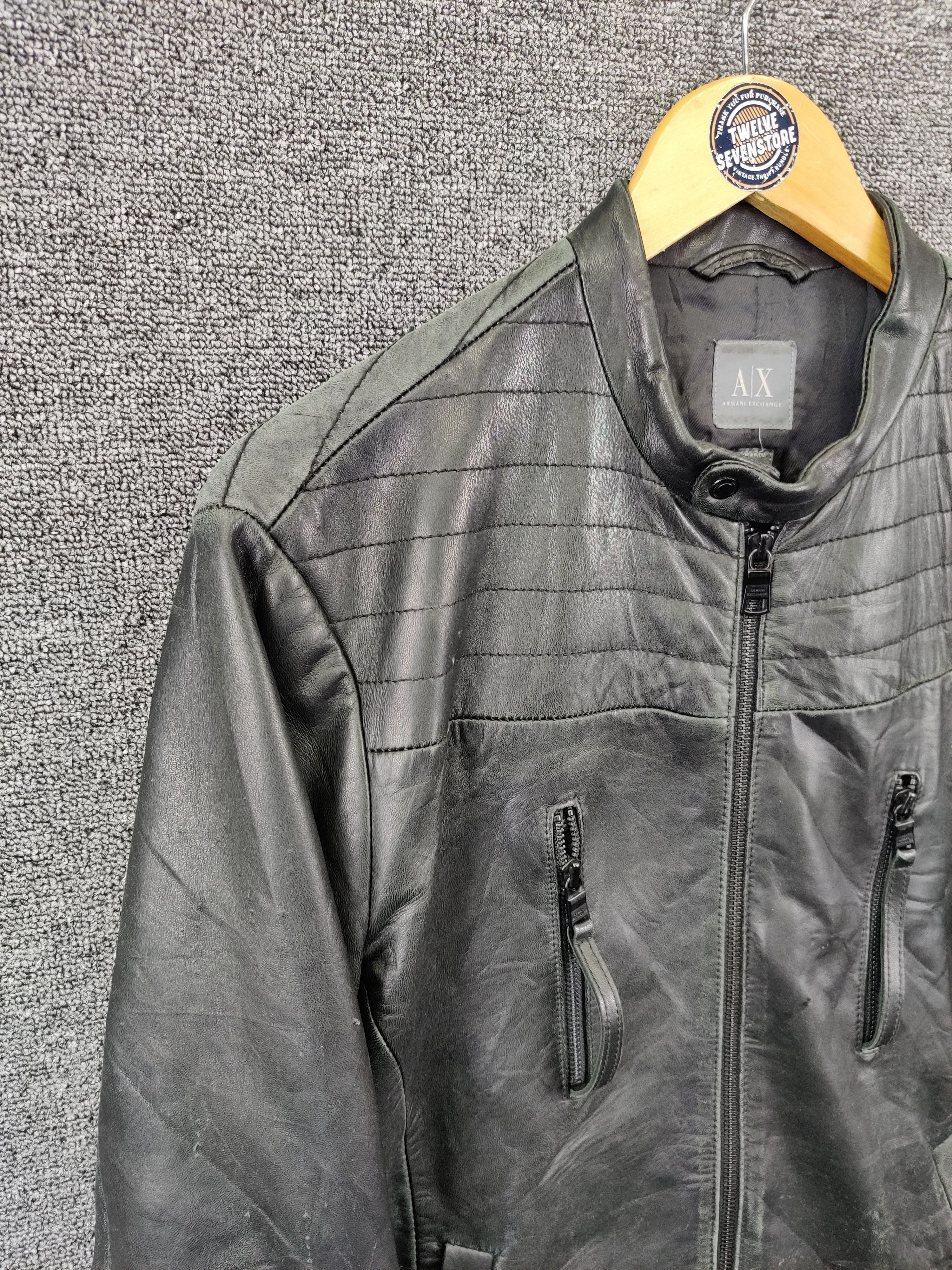 Armani Exchange Vintage Armani Exchange Leather Motorcycle Jacket Size US M / EU 48-50 / 2 - 6 Thumbnail