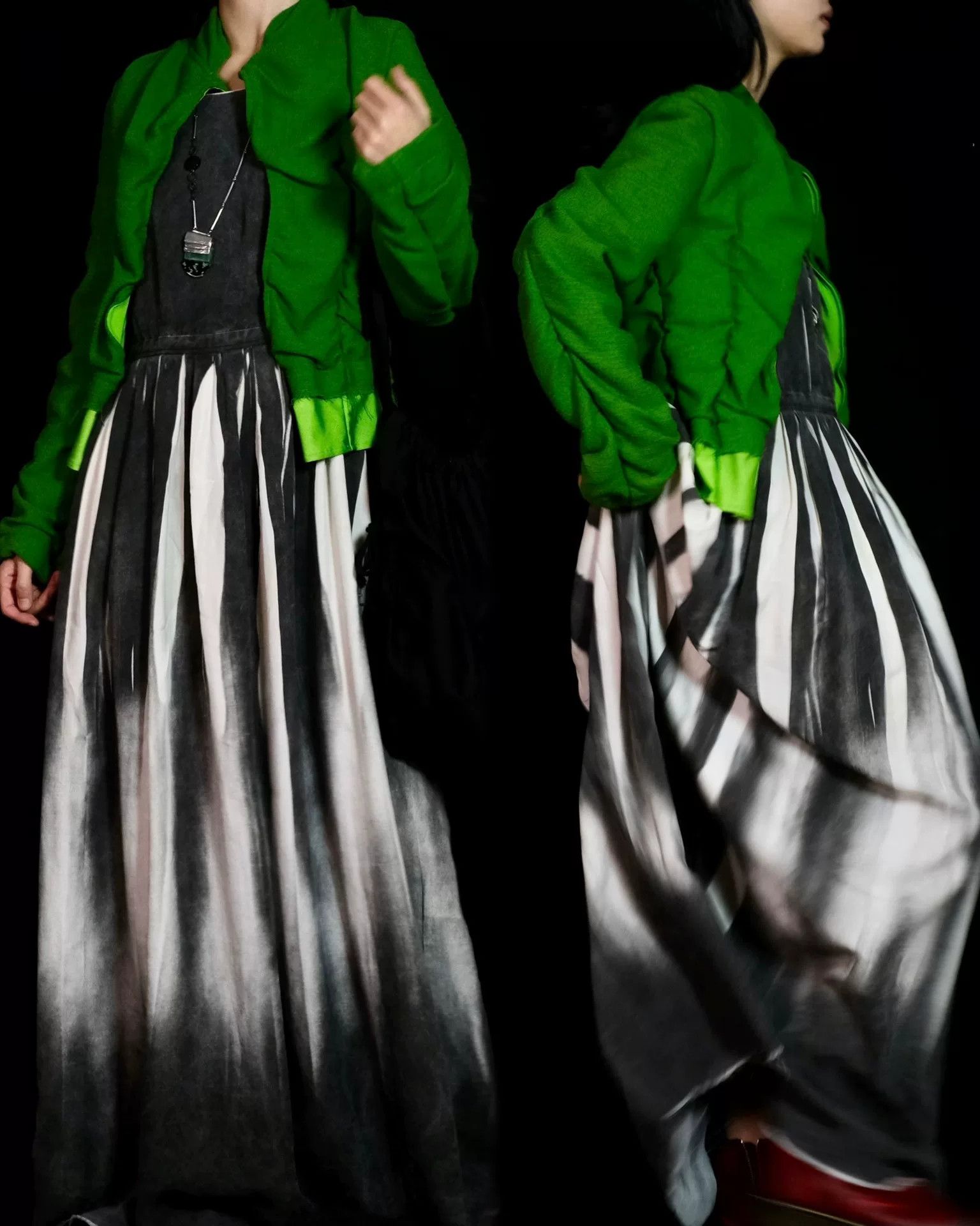 Comme des Garcons CDG Archive Green Ruffled Jacket Size M / US 6-8 / IT 42-44 - 1 Thumbnail