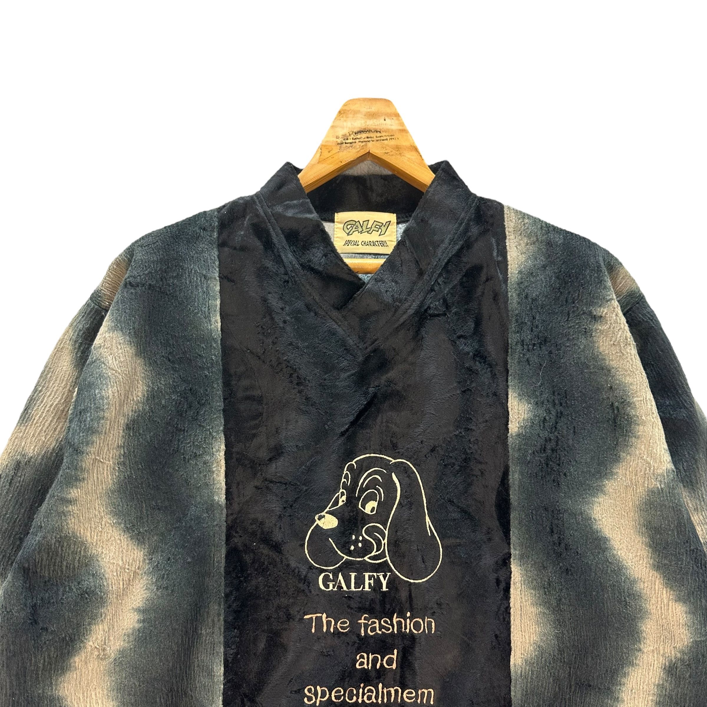 Japanese Brand GALFY VELVET V NECK OVERSIZED SWEATER #8745-024 Size US L / EU 52-54 / 3 - 2 Thumbnail