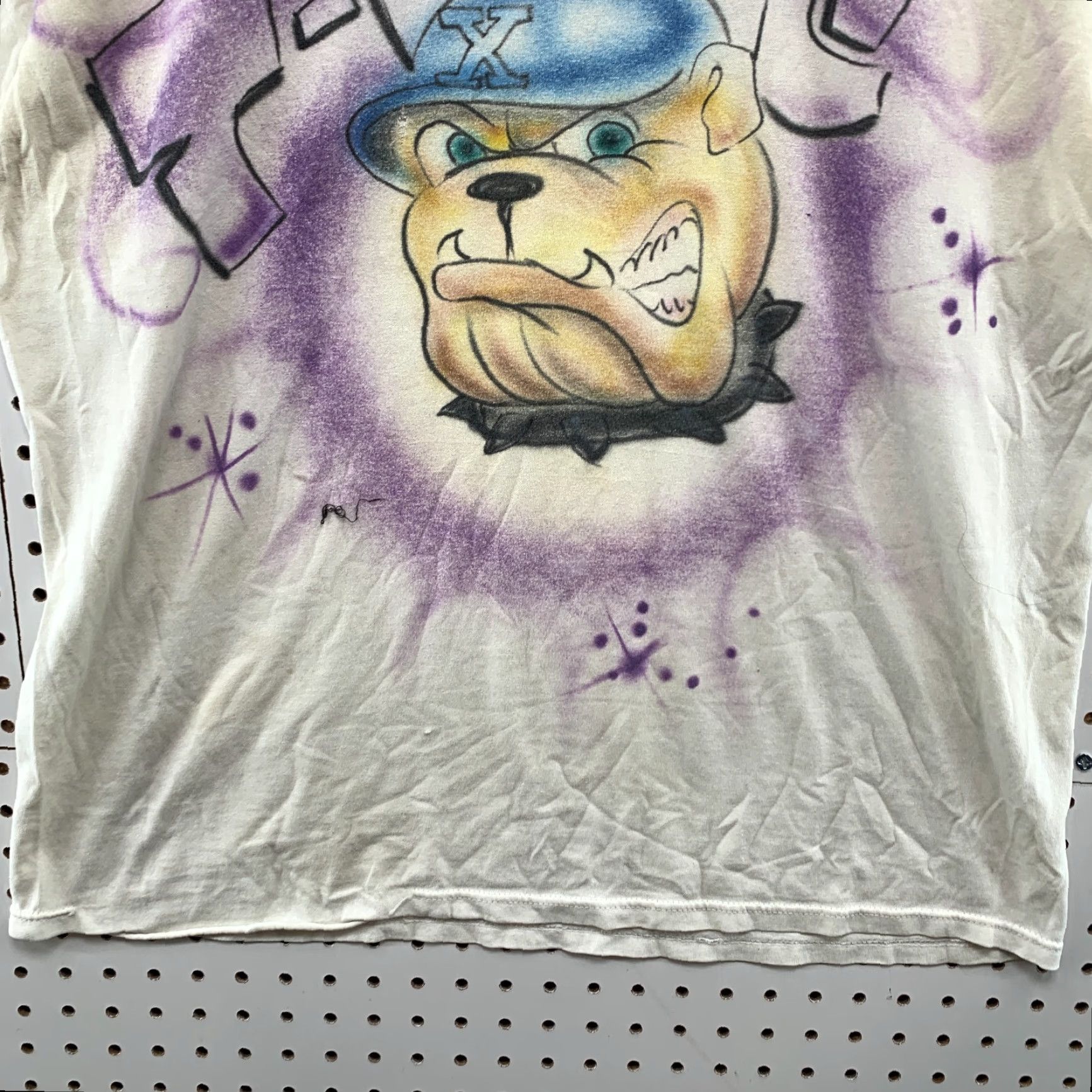 Vintage Vintage 90s Bulldog Air Brushed T-Shirt Men XL White Retro 90s Graphic Made USA Size US XL / EU 56 / 4 - 6 Thumbnail