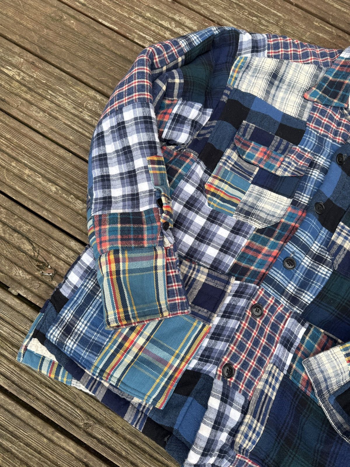 Greg Lauren Blue Plaid Scrapwoek Sherpa Lined Jacket Size US L / EU 52-54 / 3 - 2 Thumbnail