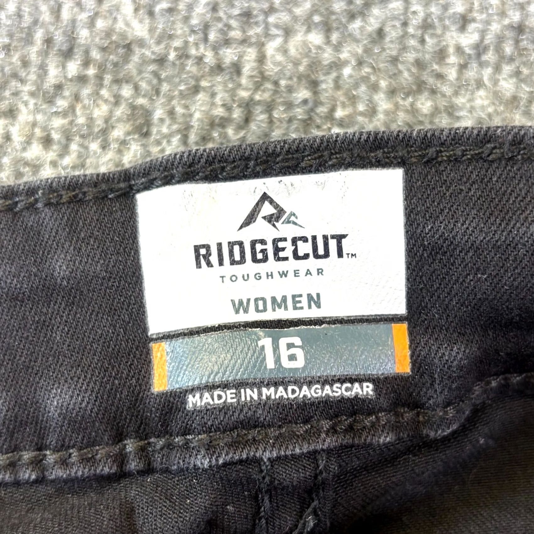 Denime Ridgecut Jeans Women's 16 Black Denim Dark Wash Carpenter 5-Pocket Regular Fit Jeans Size 38" / US 16 / IT 52 - 6 Thumbnail