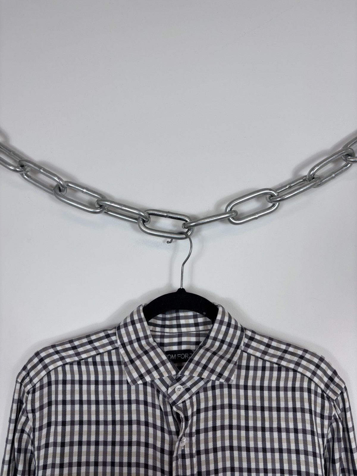 Tom Ford Tom Ford Men’s Gingham Check Dress Shirt Long Sleeve Size US M / EU 48-50 / 2 - 3 Thumbnail