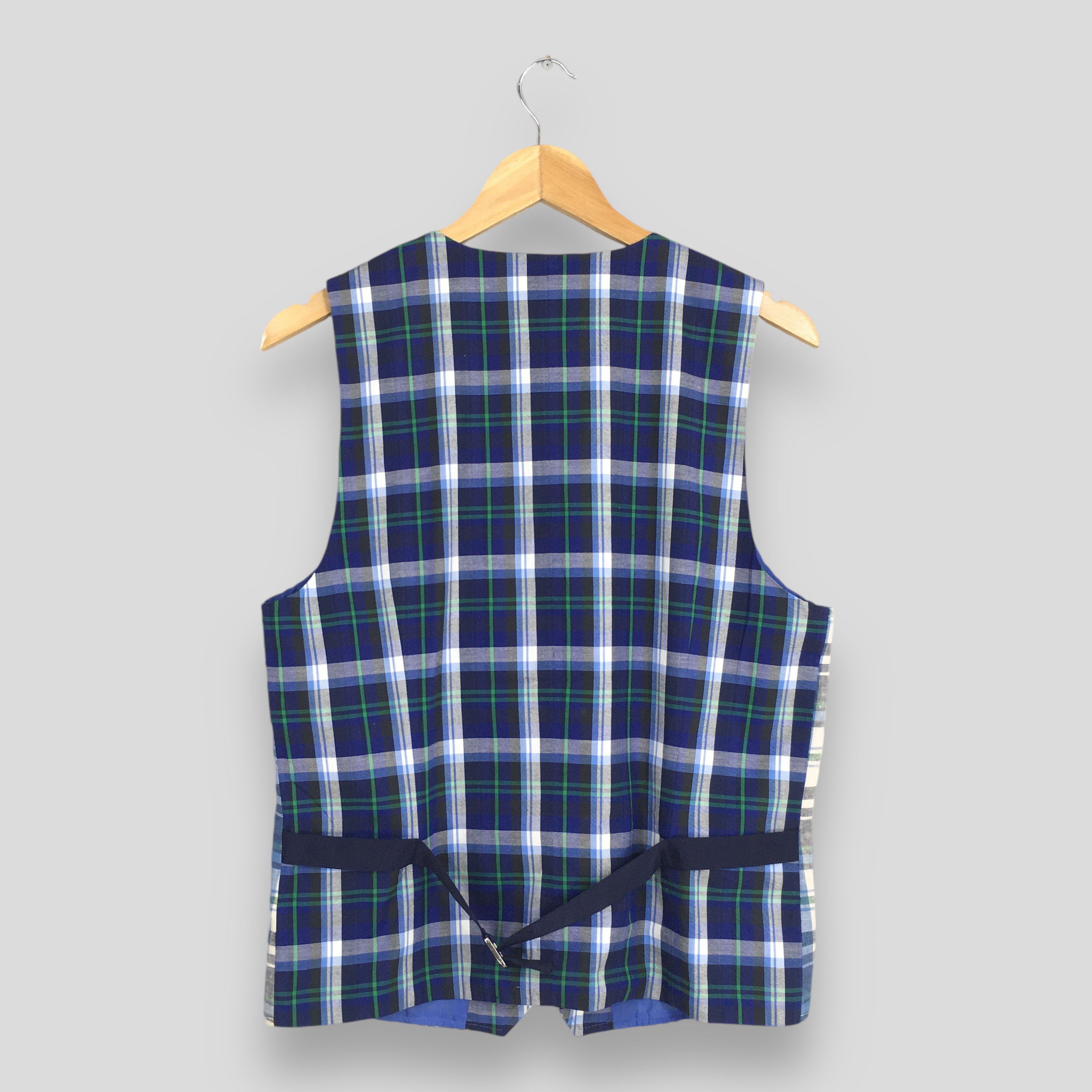 Sacai Sacai Japan Tartan Plaid Blue Linen Vest Jacket Size 2 Size US M / EU 48-50 / 2 - 6 Thumbnail