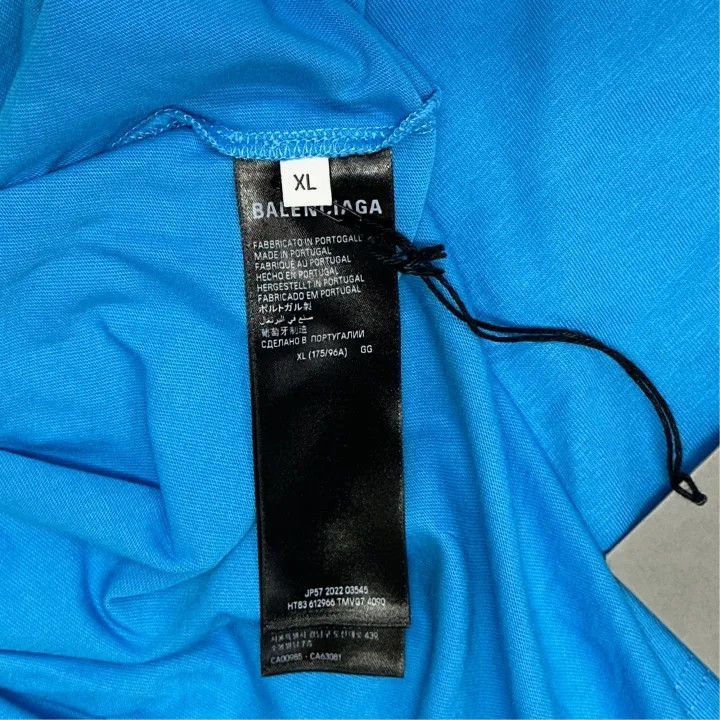 Balenciaga Balenciaga Balenciaga Blue Round Neck TShirt for Men -2507 Size US XL / EU 56 / 4 - 2 Thumbnail