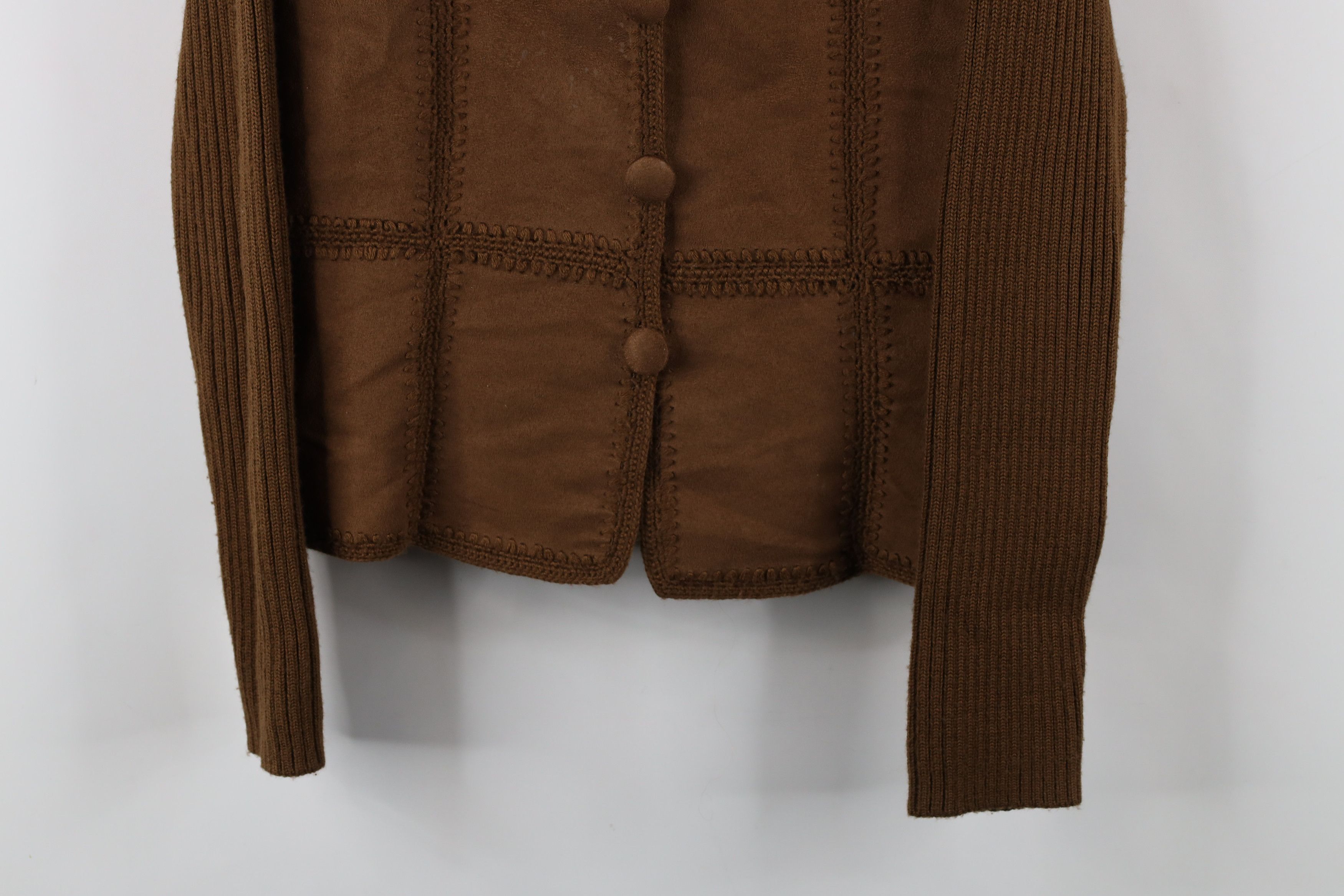 Vintage Vintage 90s Streetwear Blend Ribbed Knit Cardigan Sweater Size L / US 10 / IT 46 - 3 Thumbnail