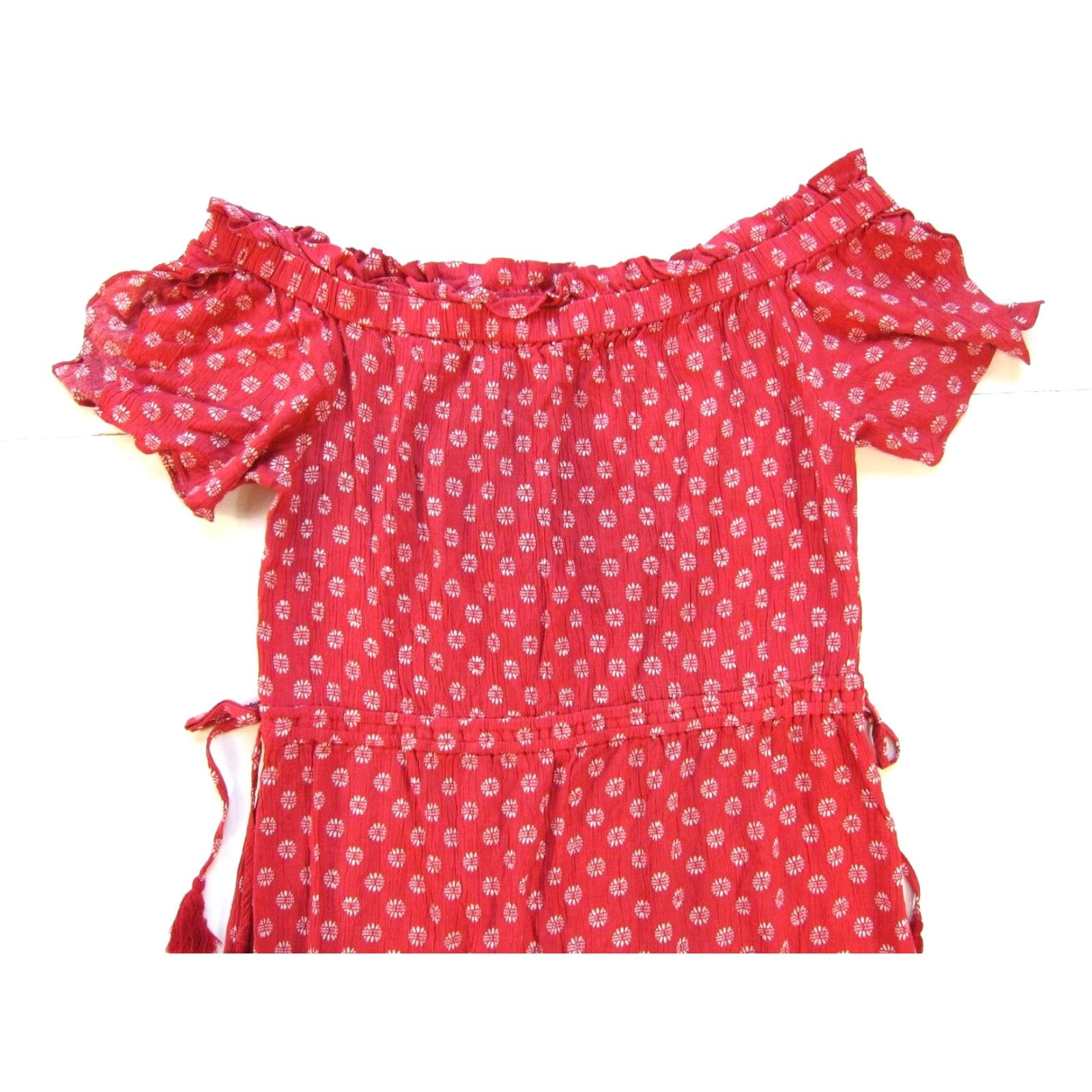 Vintage VINTAGE 1. State Rayon Pink White Polka Dot Off Shoulder Long Maxi Dress Large Size L / US 10 / IT 46 - 5 Thumbnail