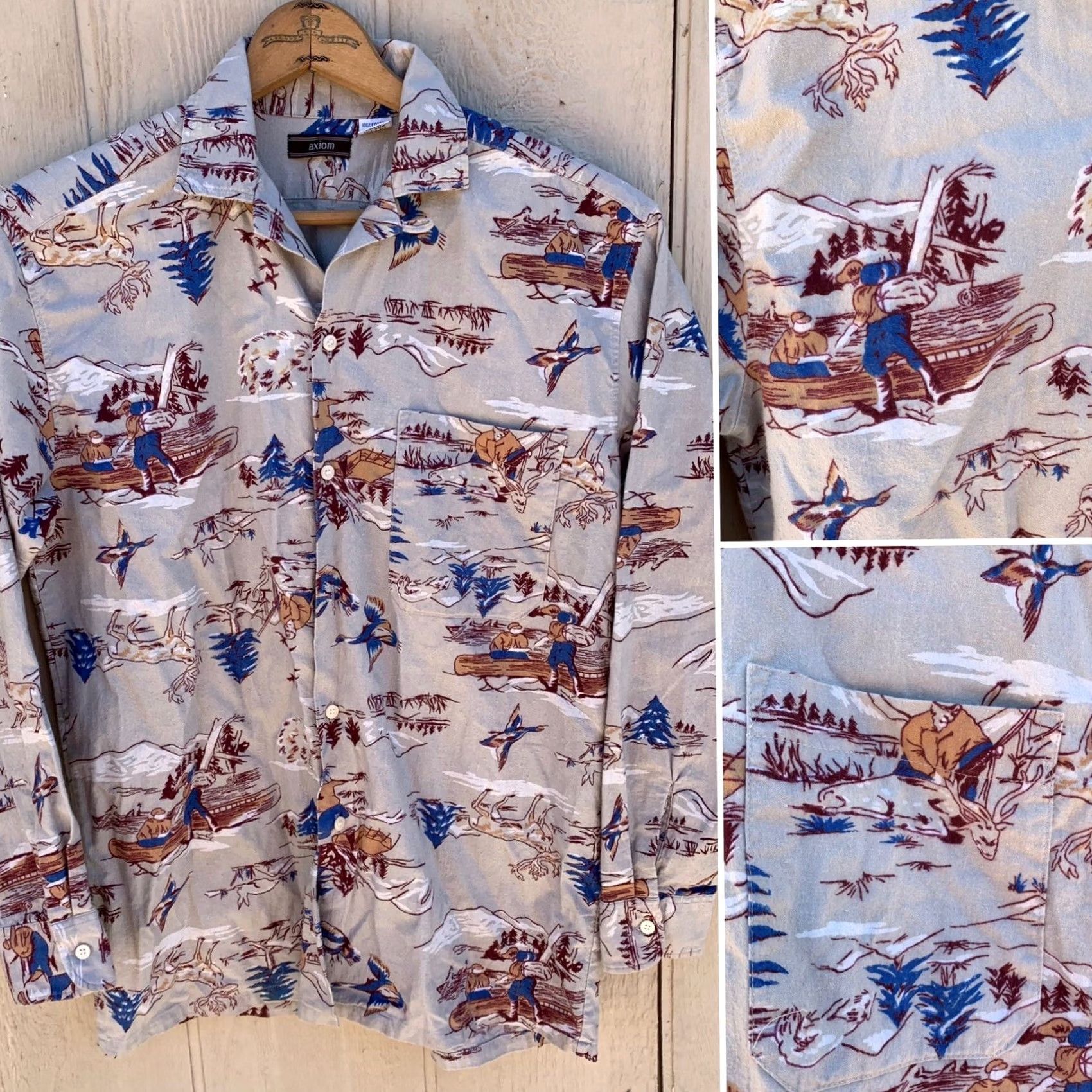 Vintage VINTAGE Axiom Flannel Shirt Camping Canoe Hunting Outdoors Made in USA size S Size US S / EU 44-46 / 1 - 3 Thumbnail