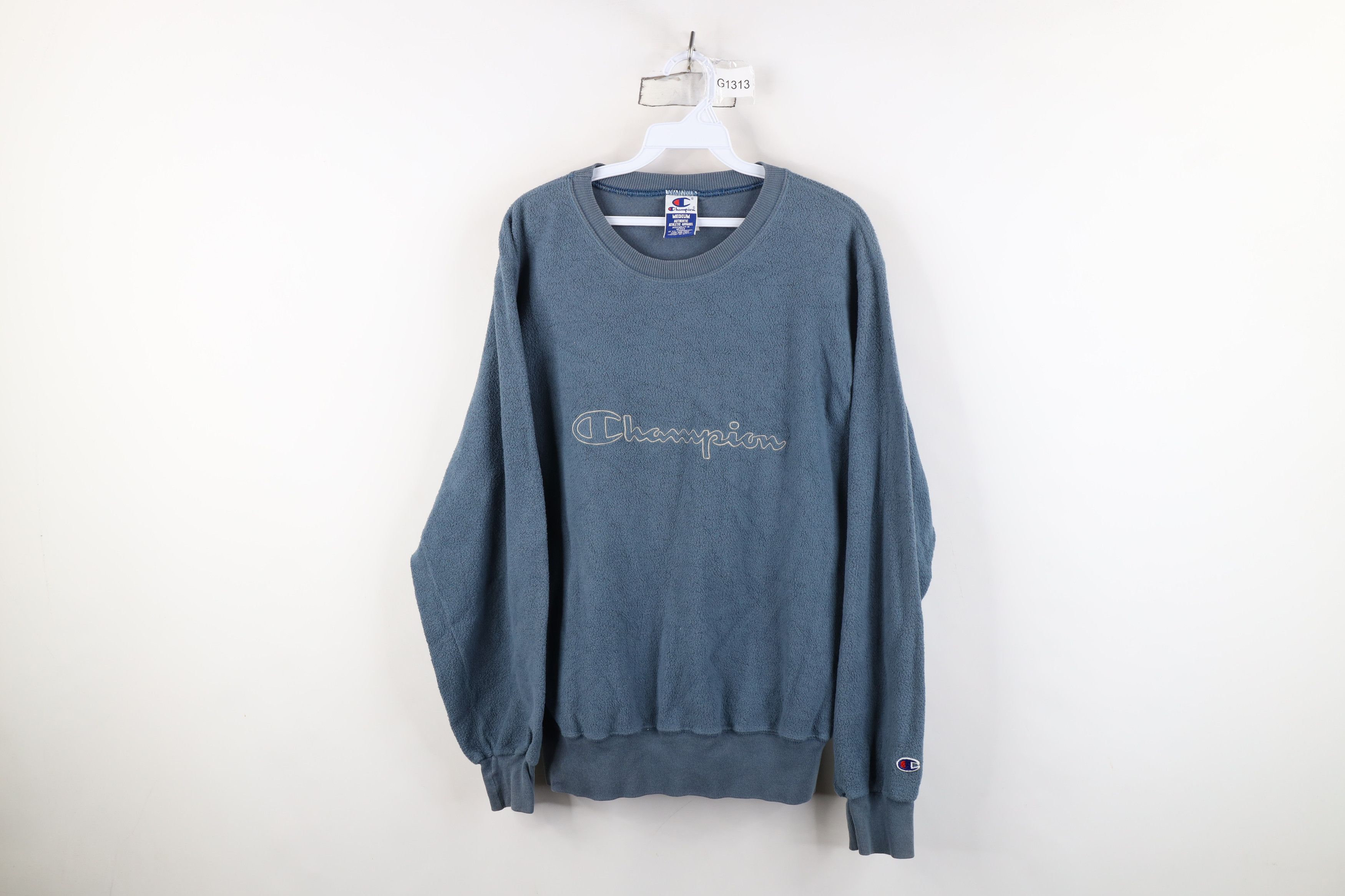 Champion Vintage 90s Champion Spell Reverse Fleece Sweatshirt Teal Size US M / EU 48-50 / 2 - 1 Thumbnail