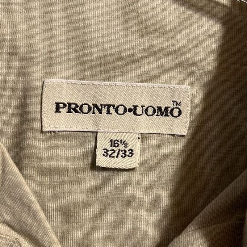 Pronto Uomo Pronto-Uomo Men’s 16.5 32/33 Beige LS Cotton Shirt EUC Size US XL / EU 56 / 4 - 3 Thumbnail