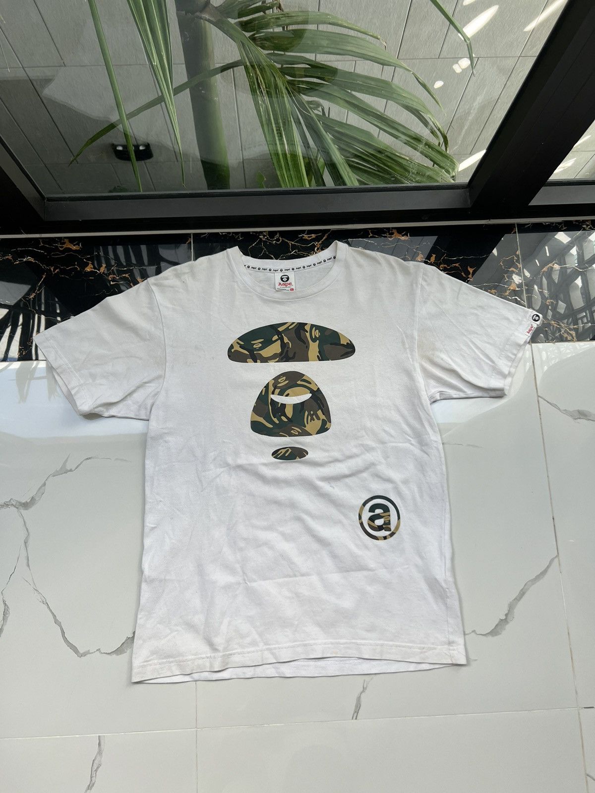 Aape × Vintage AAPE BY A BATHING APE CAMO BIG LOGO Y2K RARE TEE Size US XL / EU 56 / 4 - 1 Thumbnail