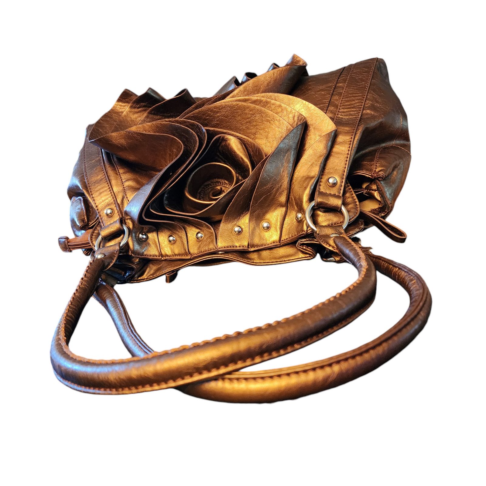The Unbranded Brand Unbranded bronze faux-leather shoulder bag Size ONE SIZE - 9 Thumbnail