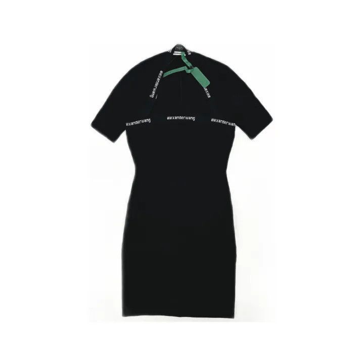 Alexander Wang Alexander Wang Black Logo Trimmed Dress - Size XS / US 0-2 / IT 36-38 - 1 Thumbnail