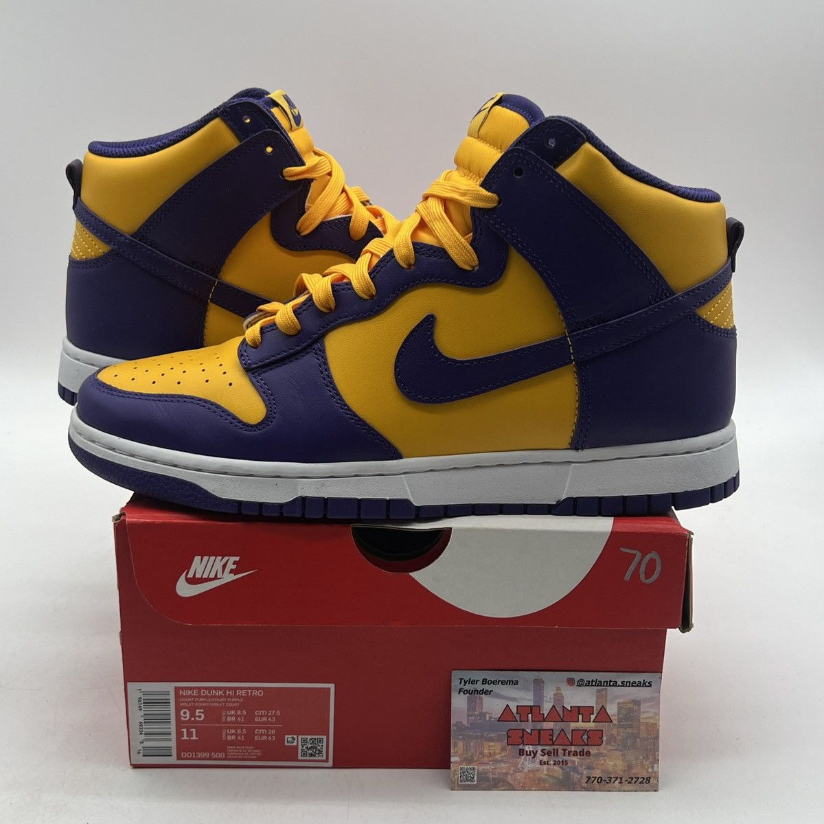 Nike Nike dunk high lakers Size US 9.5 / EU 42-43 - 1 Thumbnail