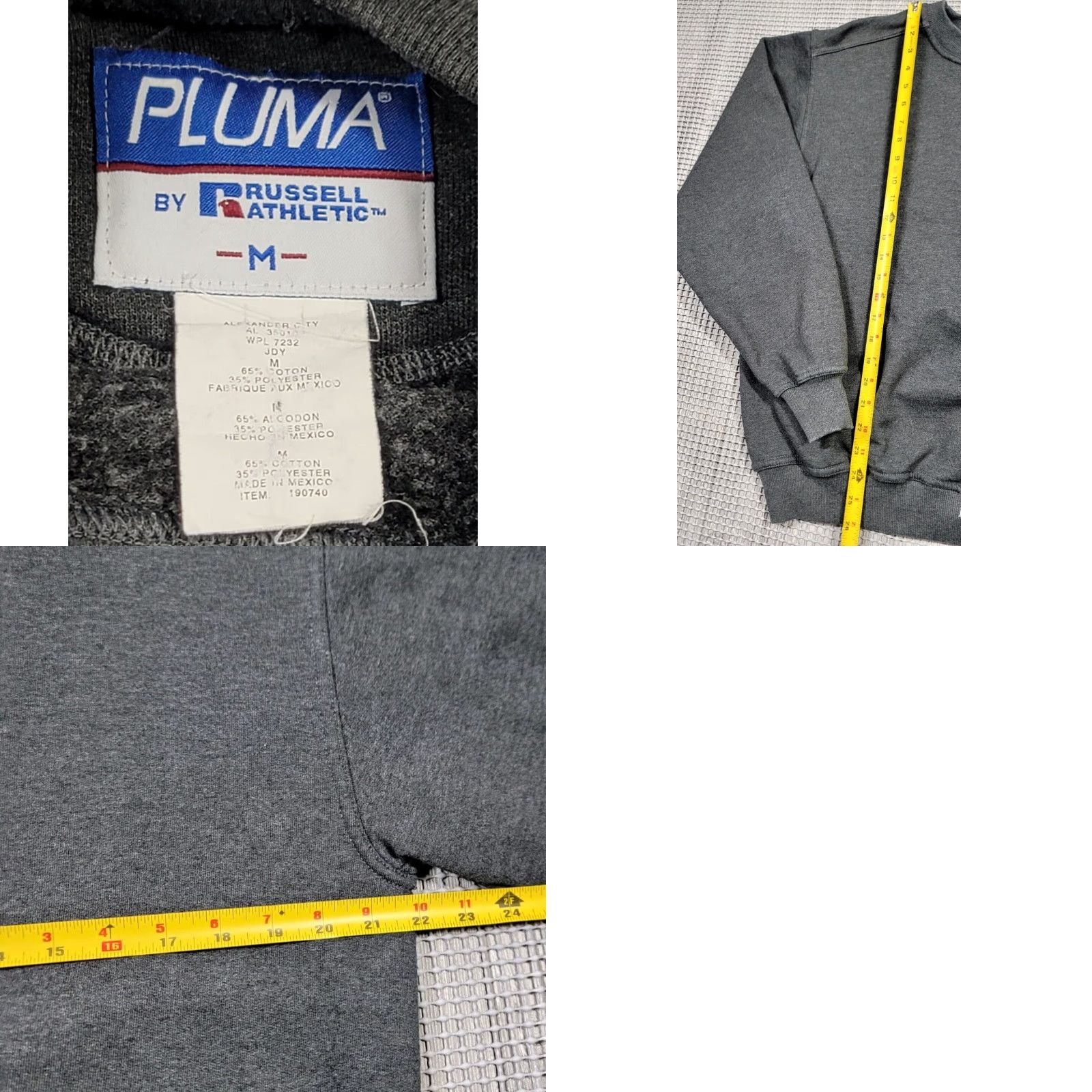 Russell Athletic VINTAGE Russell Athletic Pluma Sweatshirt Men XL Gray Long Sleeve Crew Neck Cotton Polyester Logo 90s City Classic College Outdoor Size US XL / EU 56 / 4 - 8 Thumbnail