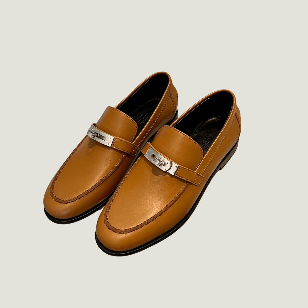 Hermes Hermes Destin Naturel Leather Kelly Buckle Loafers Size US 8 / IT 38 - 1 Thumbnail