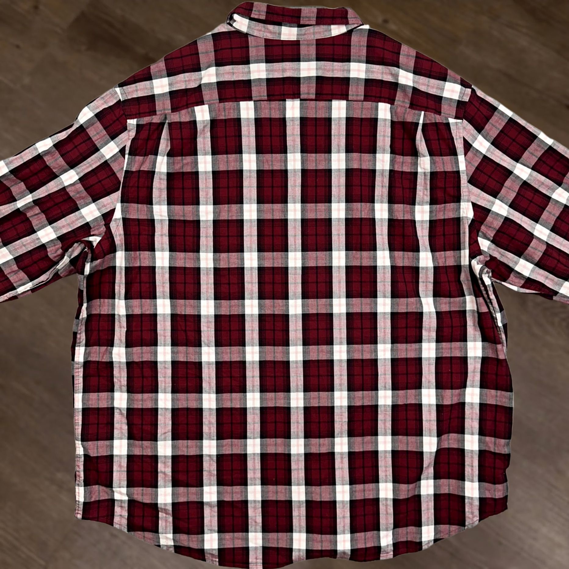 Old Navy VINTAGEOLD NAVY Everyday Shirt Mens 3XL Tall Maroon Built In Flex Regular Fit Plaid Size US XXL / EU 58 / 5 - 1 Thumbnail