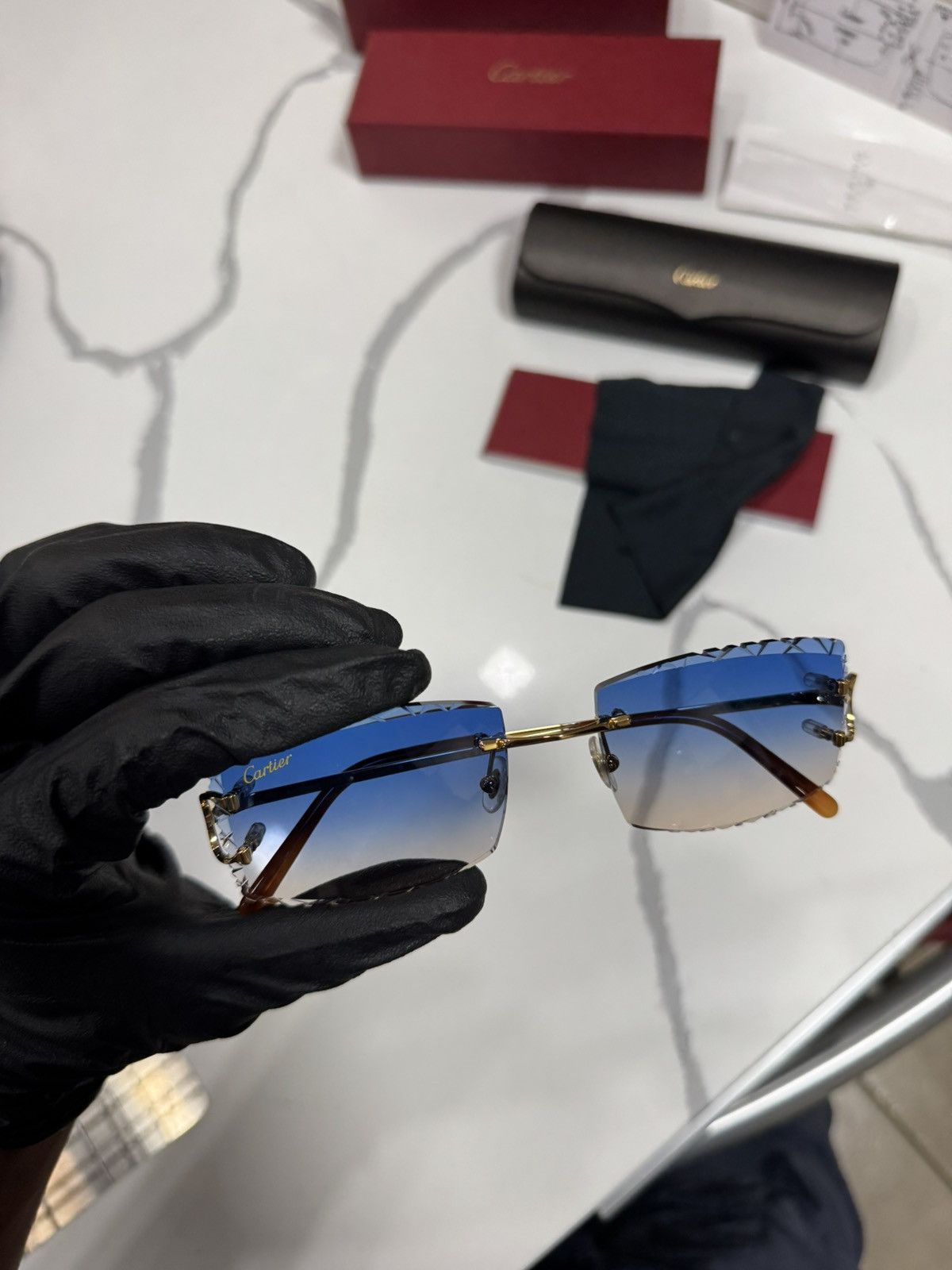 Cartier Cartier CT00920 001 Big C Frames w/ Custom Diamond Cut Lens Size ONE SIZE - 18 Thumbnail