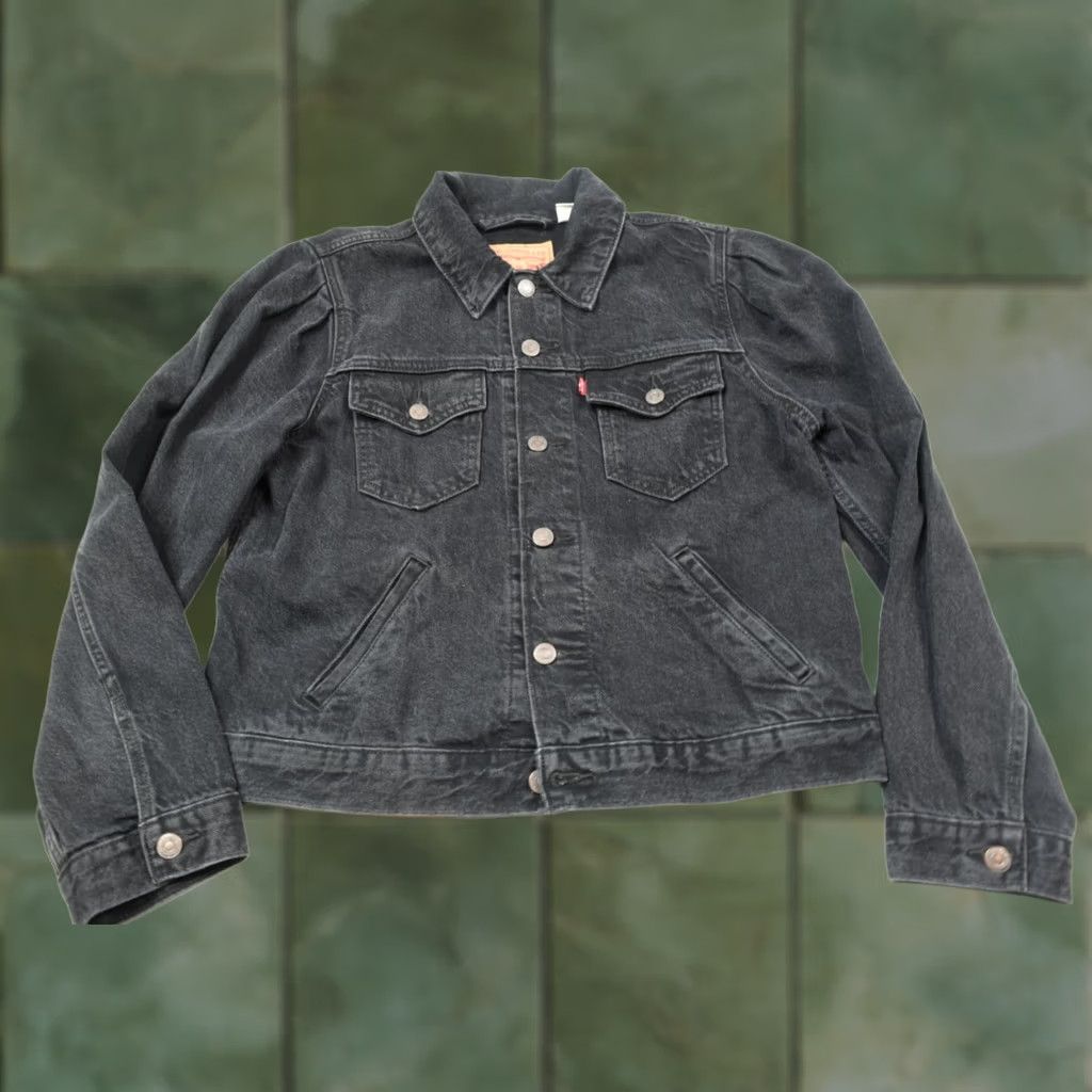 Levi's Levi's Original Puff Sleeve Trucker Jacket Black Long Sleeve Denim Womens M Jacket Size M / US 6-8 / IT 42-44 - 1 Thumbnail