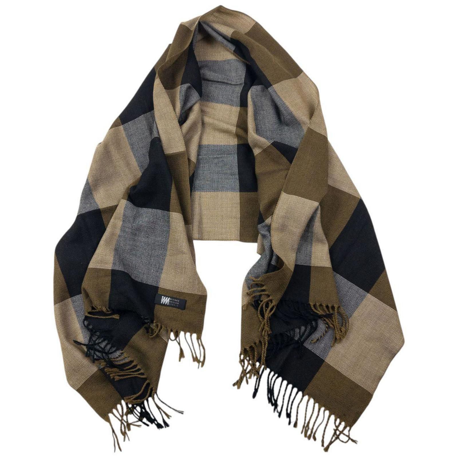 Issey Miyake Vintage 2000s Issey Miyake Checkered Tassel Scarf Size ONE SIZE - 3 Thumbnail