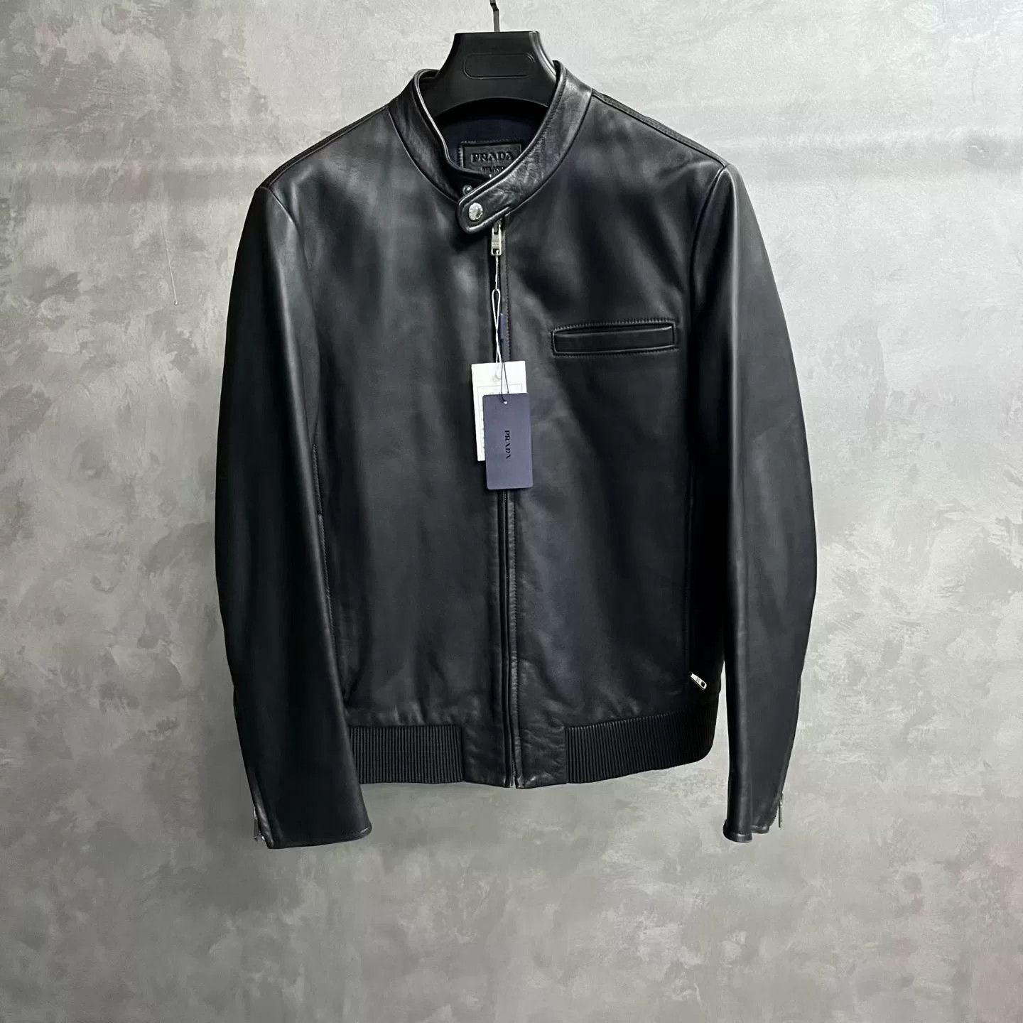 Prada Prada Black Leather Jacket m Men Size US S / EU 44-46 / 1 - 1 Thumbnail
