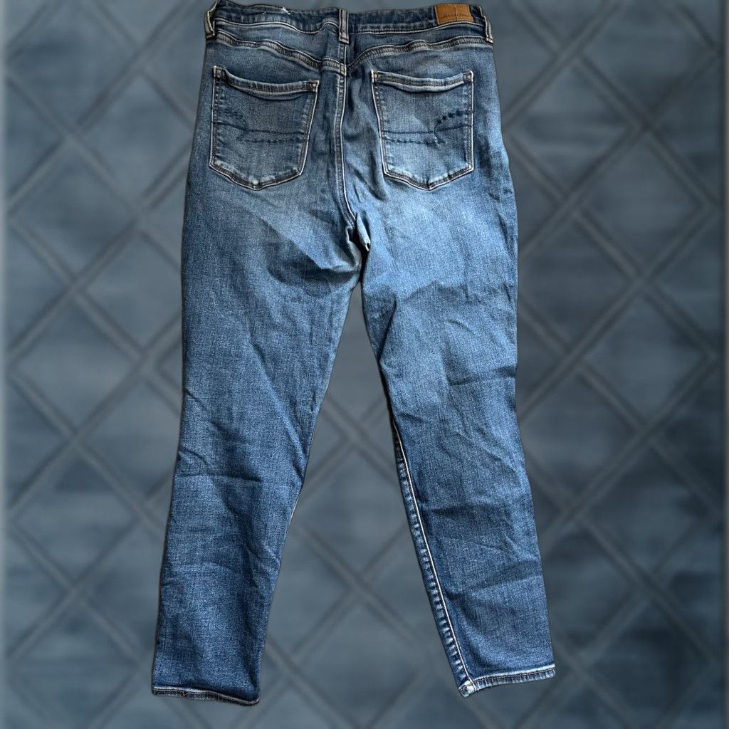 American Eagle Outfitters American Eagle Blue Next Level Stretch Hi-Rise Jegging Jeans Size 14 Short Womens Pants Very Good Condition Size 36" / US 14 / IT 50 - 1 Thumbnail