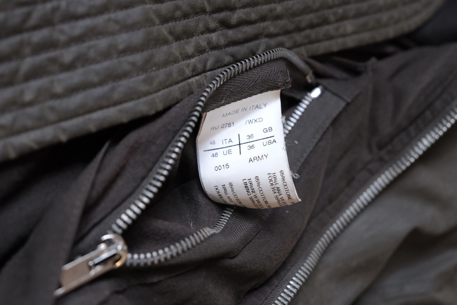 Rick Owens Rick Owens Flight Bomber MA-1 Padded Army Bomber Sz 46 Size US S / EU 44-46 / 1 - 6 Thumbnail