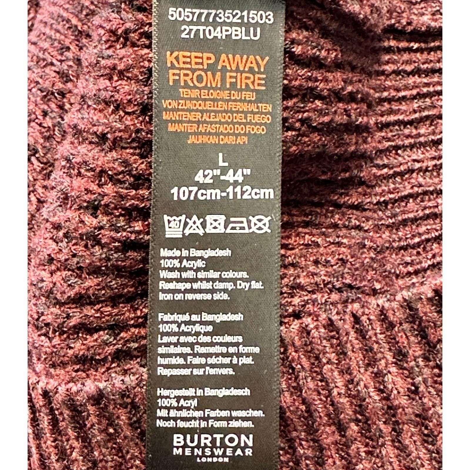 Burton Burton Menswear Jumper Men's UK Size L Red Long Sleeve Size US L / EU 52-54 / 3 - 8 Thumbnail